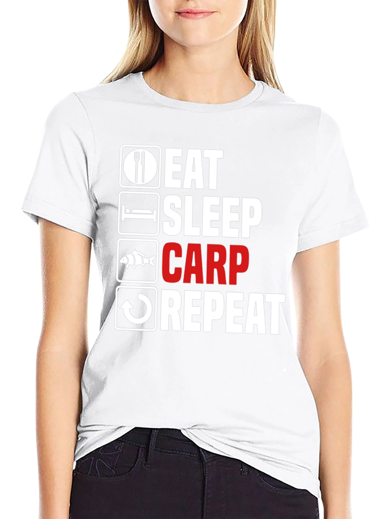 Eat Sleep Carp Repeat - Funny Fishing T-Shirt