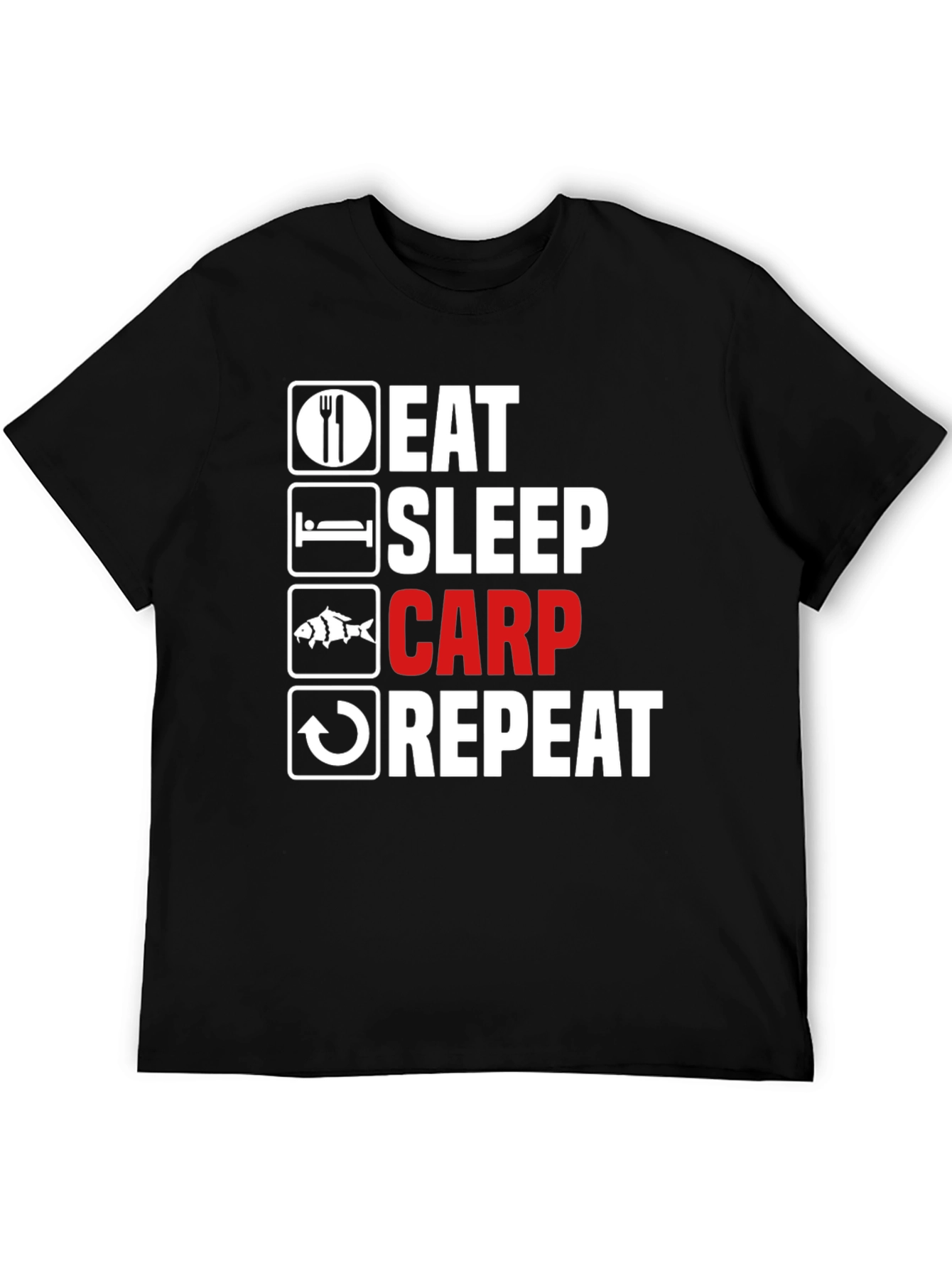 Eat Sleep Carp Repeat - Funny Fishing T-Shirt