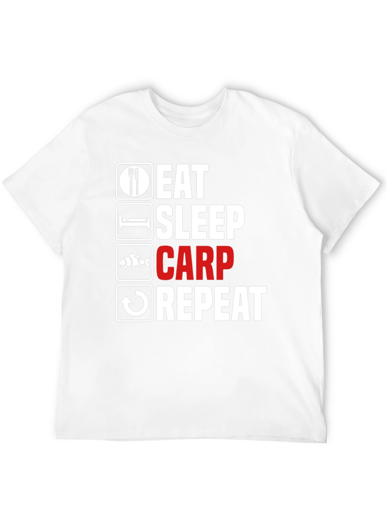 Eat Sleep Carp Repeat - Funny Fishing T-Shirt