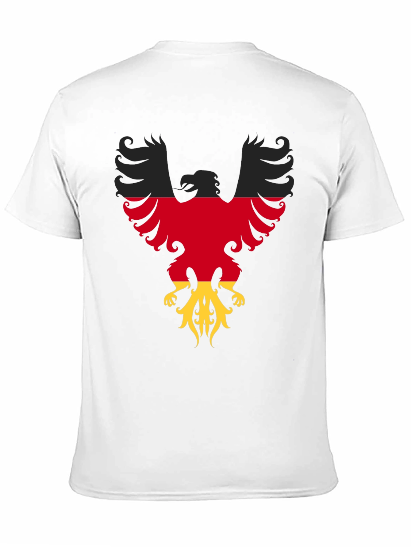 German Flag Eagle Graphic Tee - Black Cotton T-Shirt