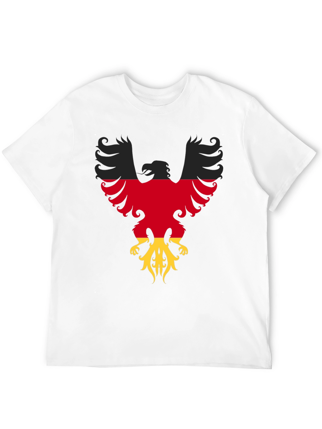 German Flag Eagle Graphic Tee - Black Cotton T-Shirt