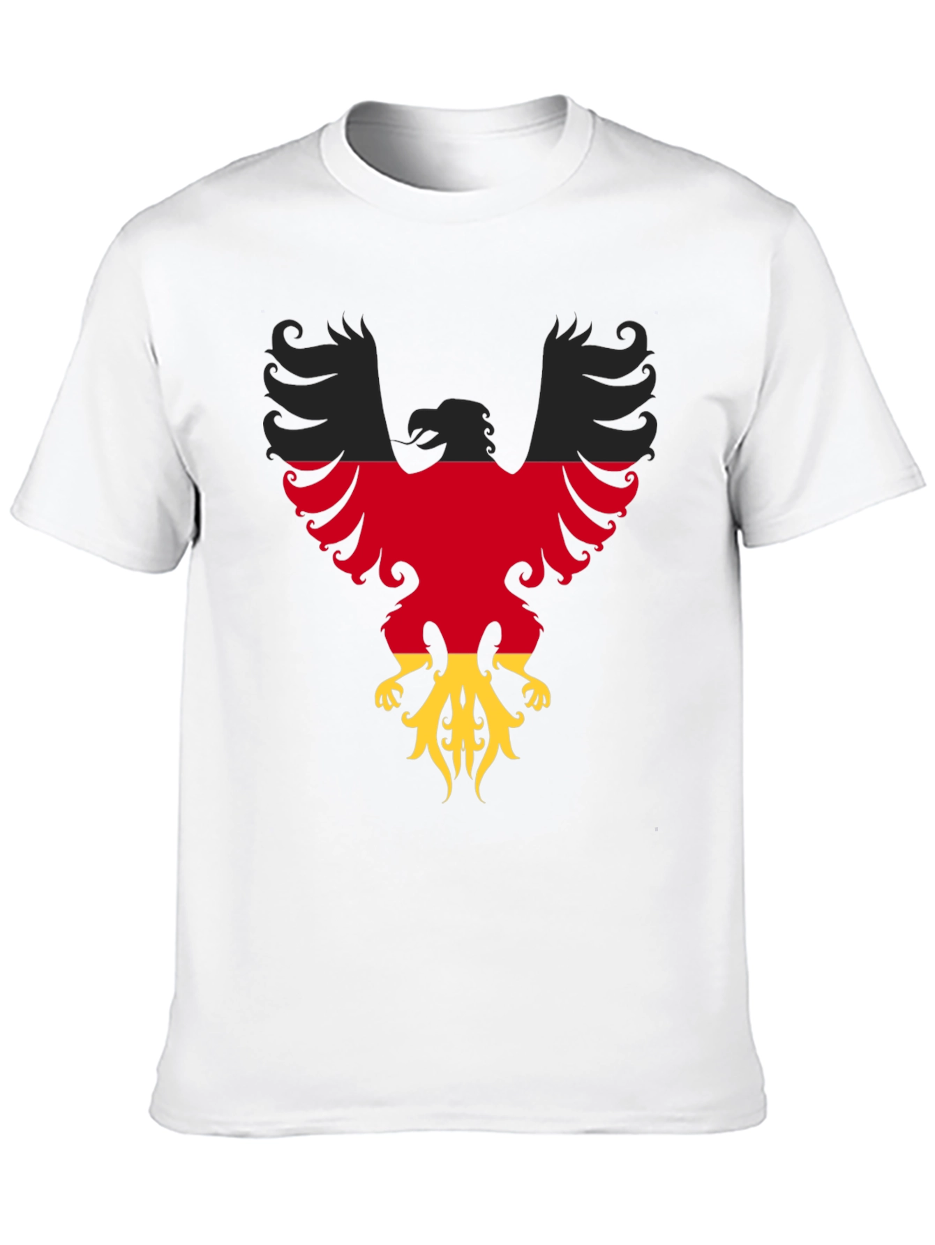 German Flag Eagle Graphic Tee - Black Cotton T-Shirt