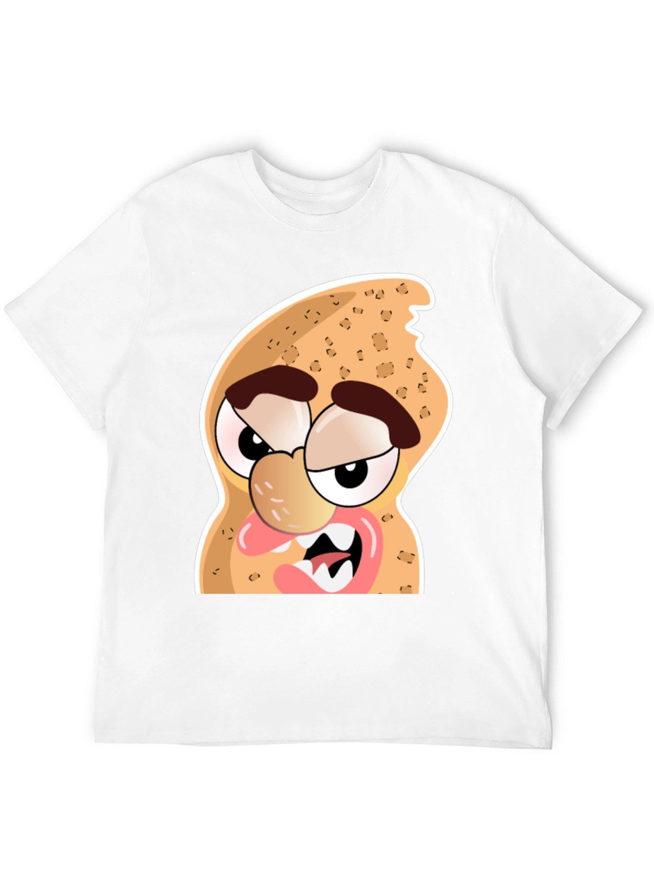 Funny Peanut Cartoon Graphic Black T-Shirt