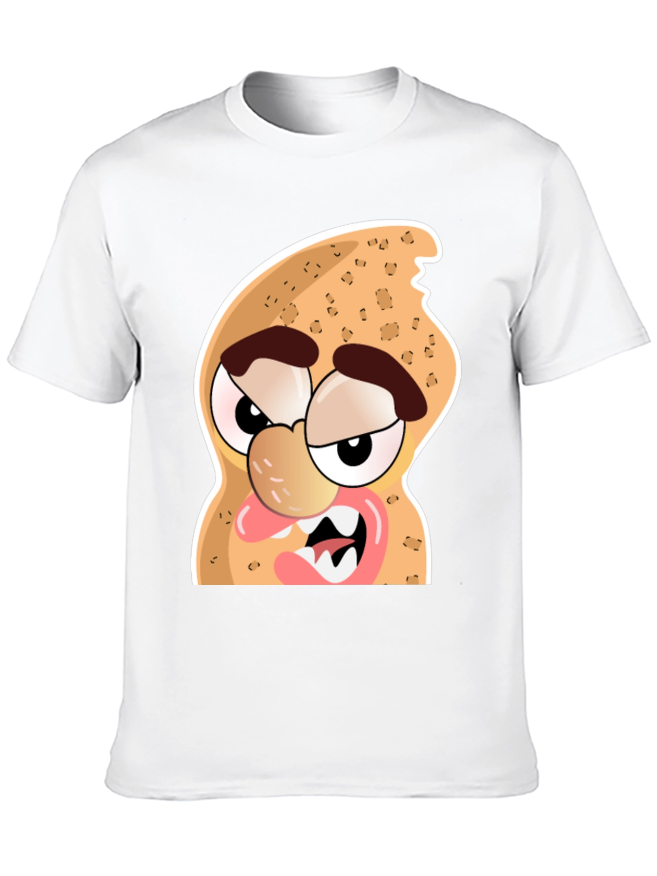 Funny Peanut Cartoon Graphic Black T-Shirt