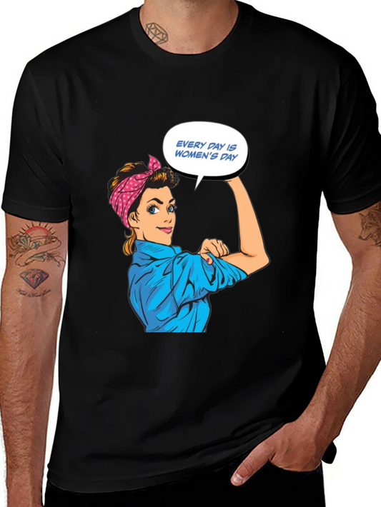 Rosie Riveter Womens Day Graphic T-Shirt