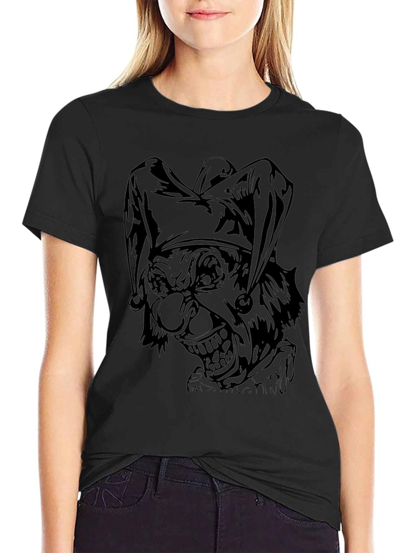 Mens Black Joker Graphic Print Tee