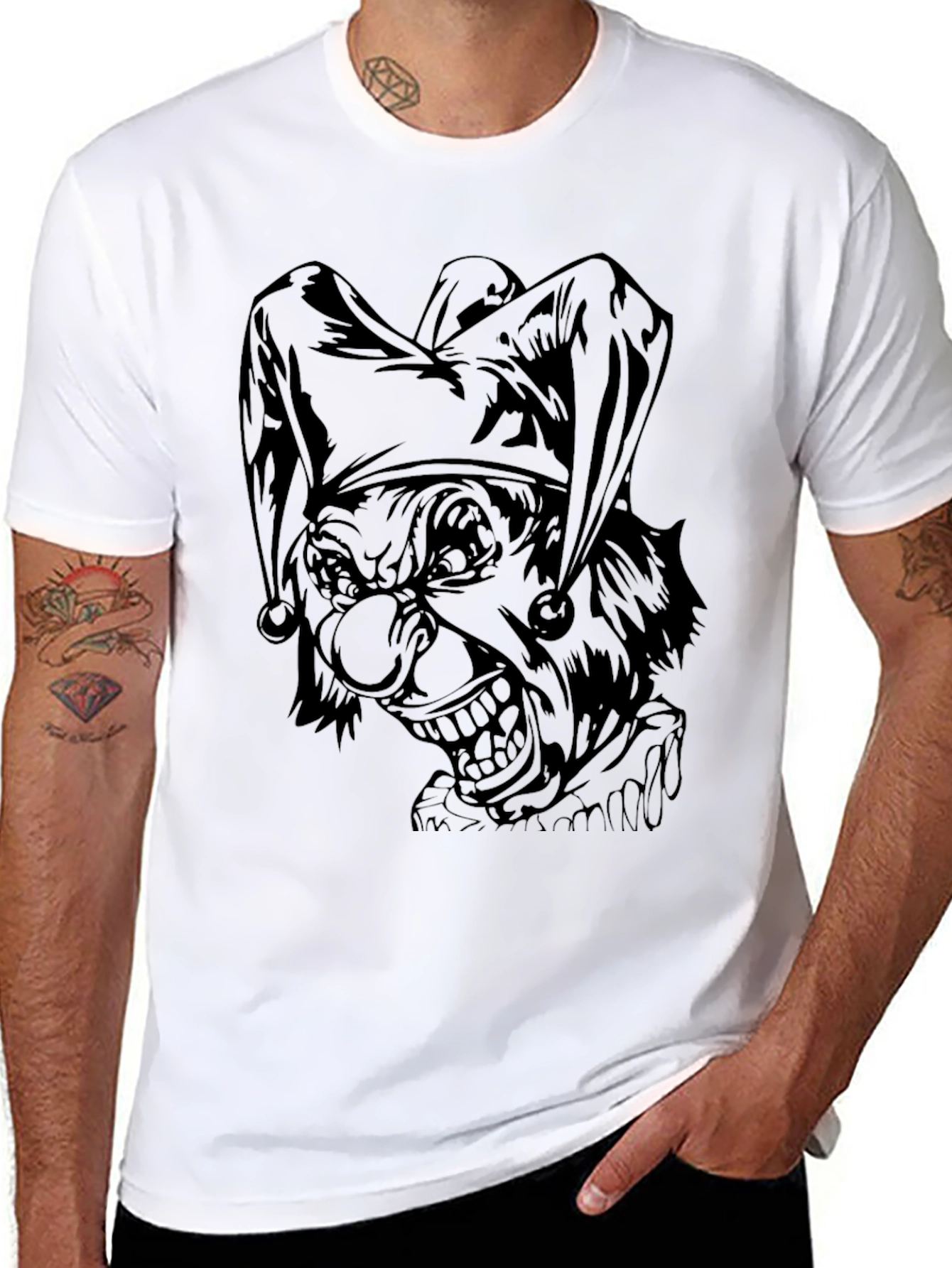 Mens Black Joker Graphic Print Tee