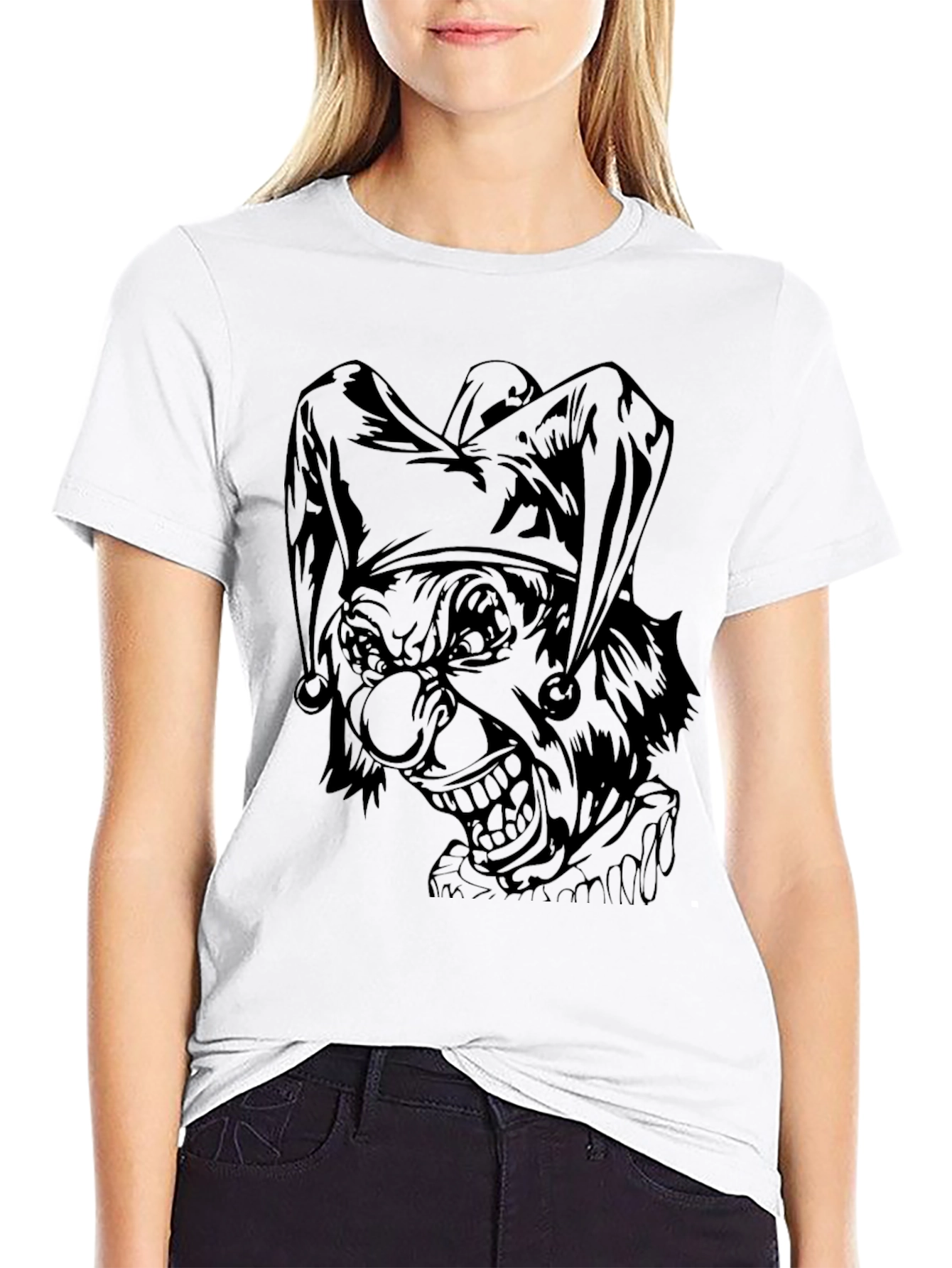 Mens Black Joker Graphic Print Tee