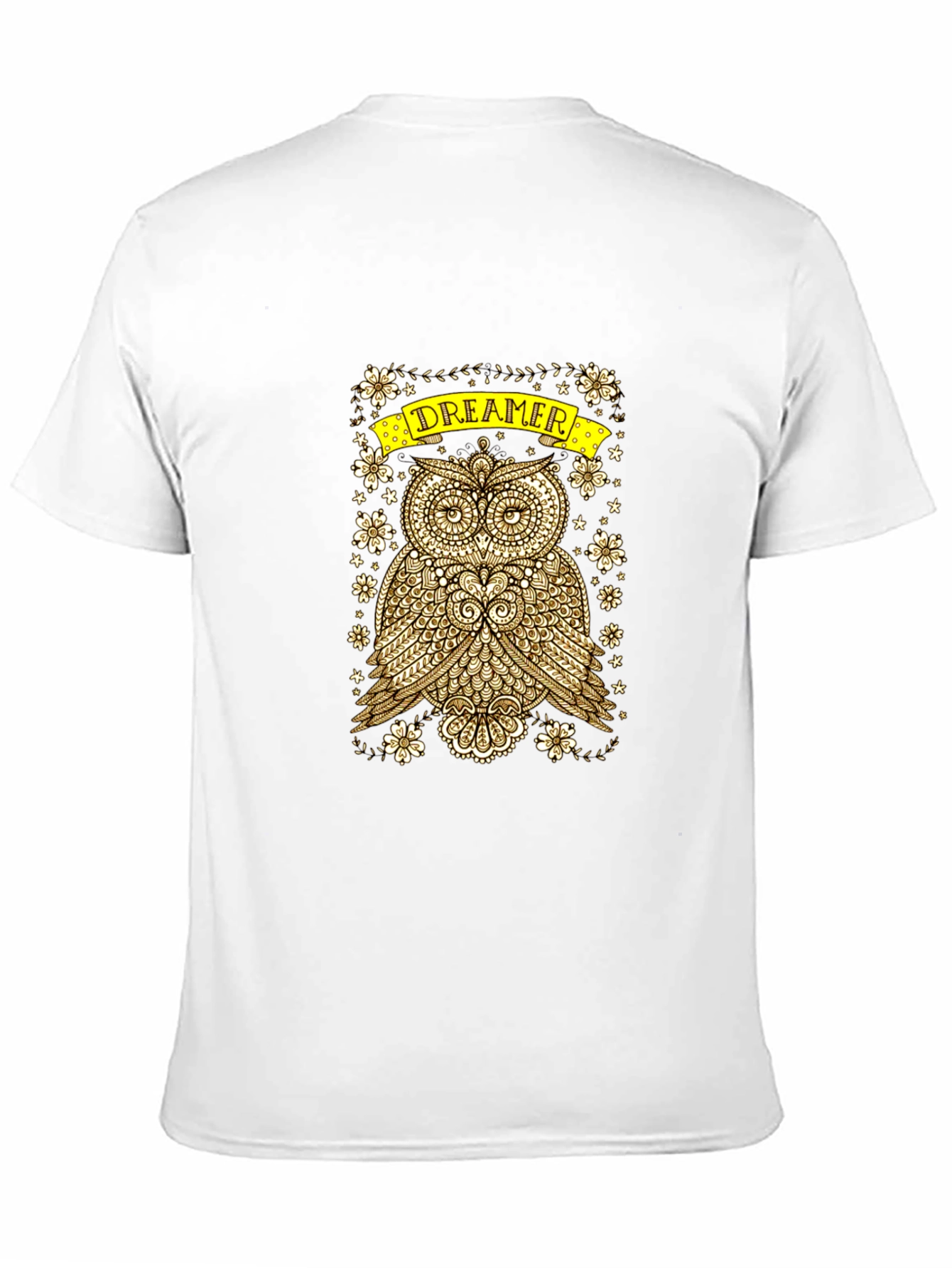 Dreamer Owl Graphic Print Black T-Shirt