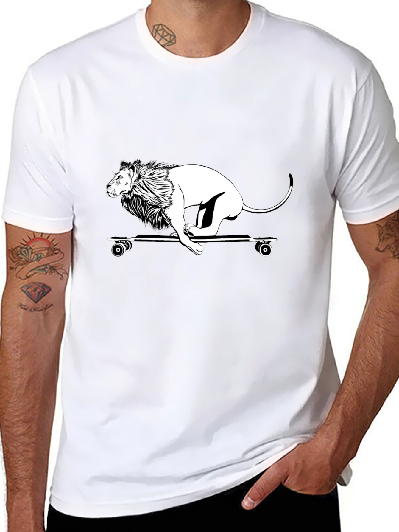 Lion Skateboard Graphic Tee