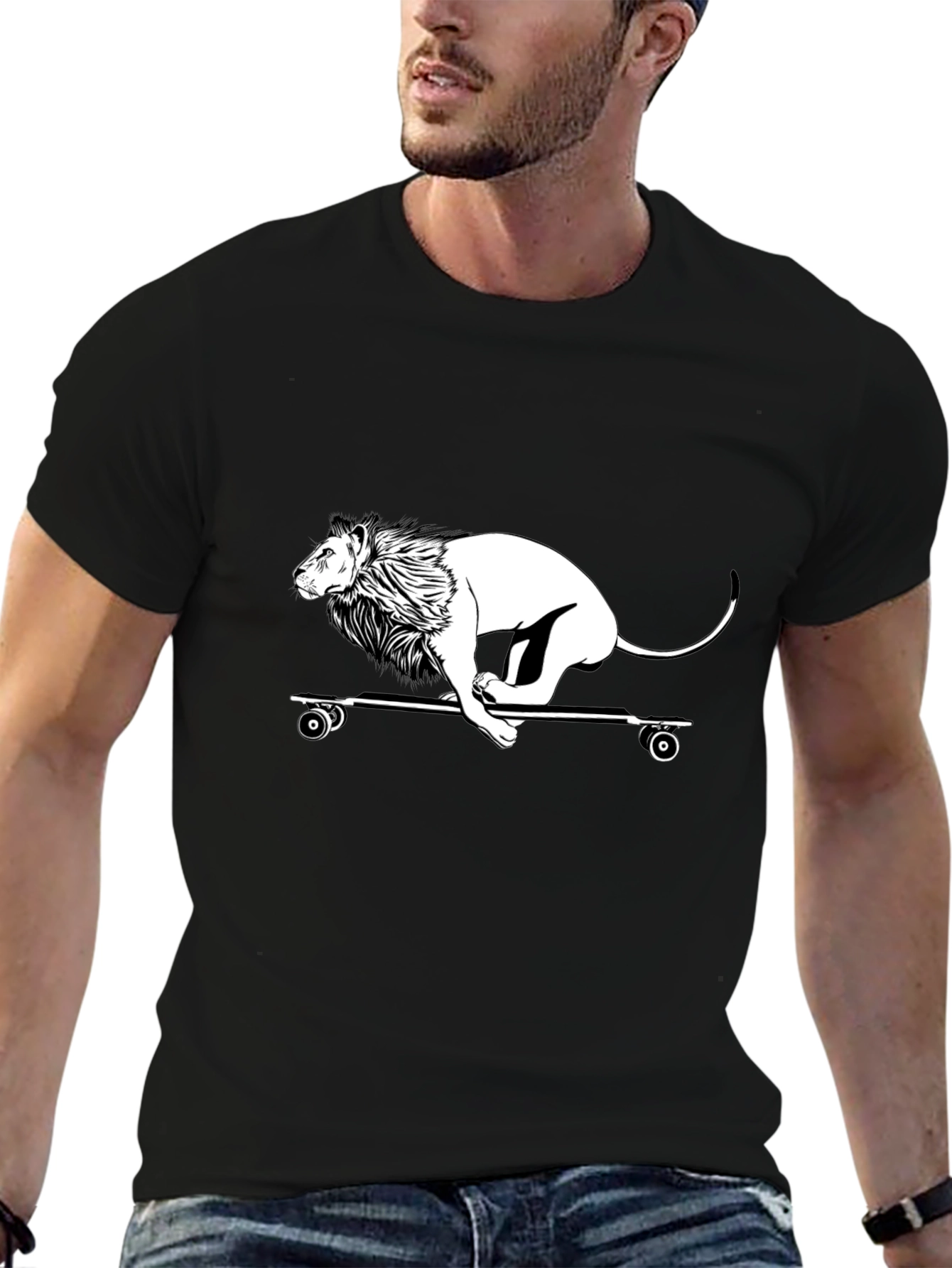 Lion Skateboard Graphic Tee