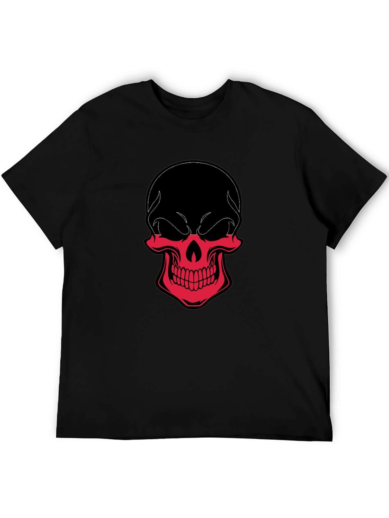 Skull Graphic Tee - Black & Red