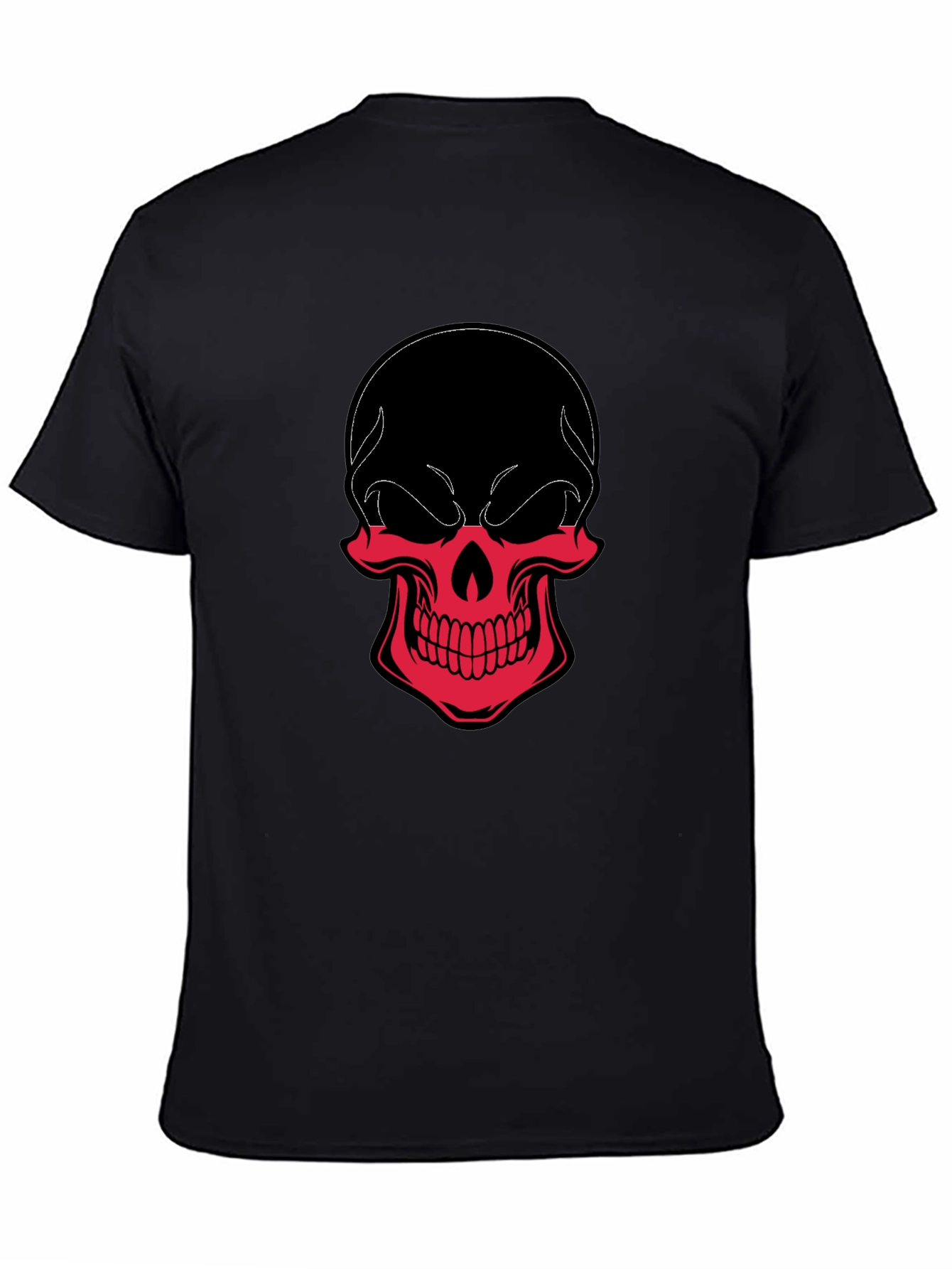 Skull Graphic Tee - Black & Red