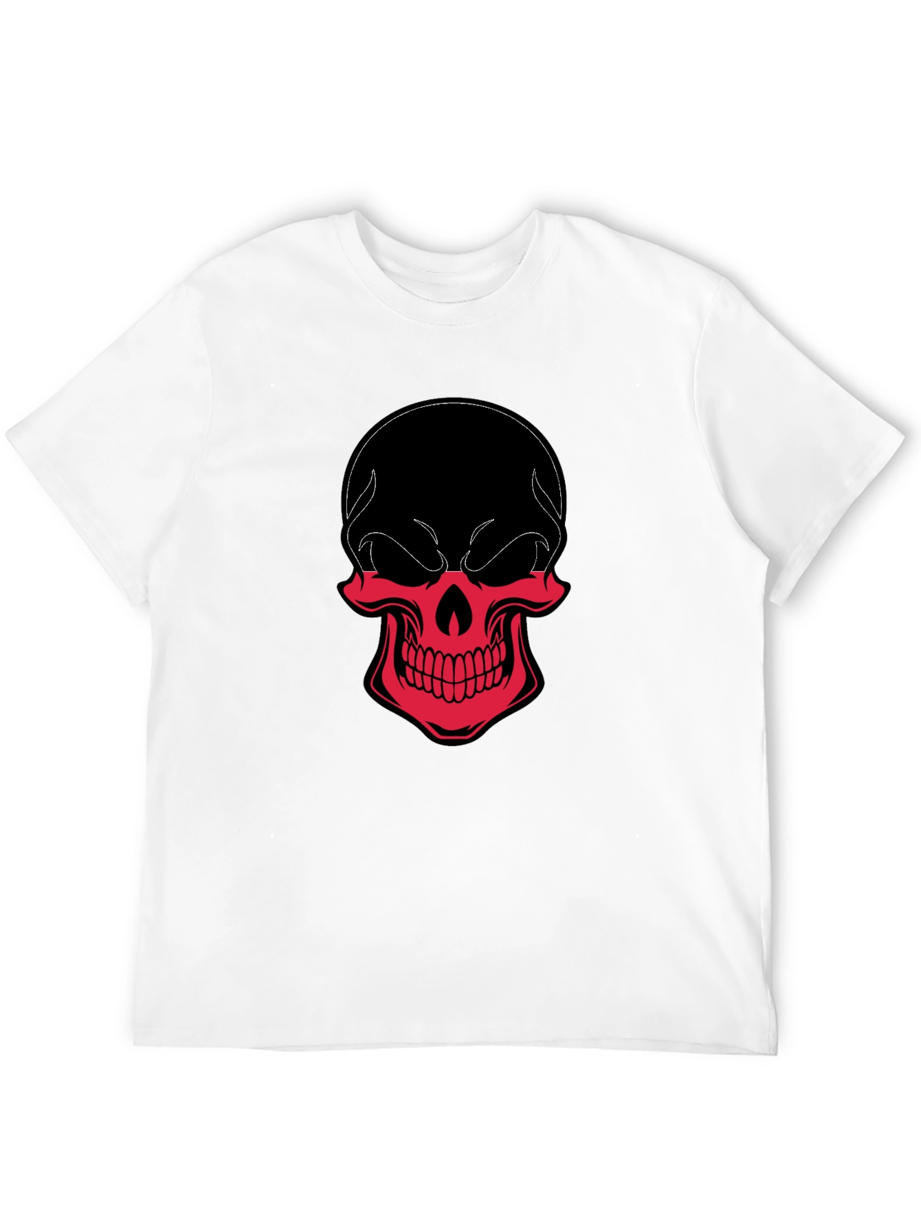 Skull Graphic Tee - Black & Red