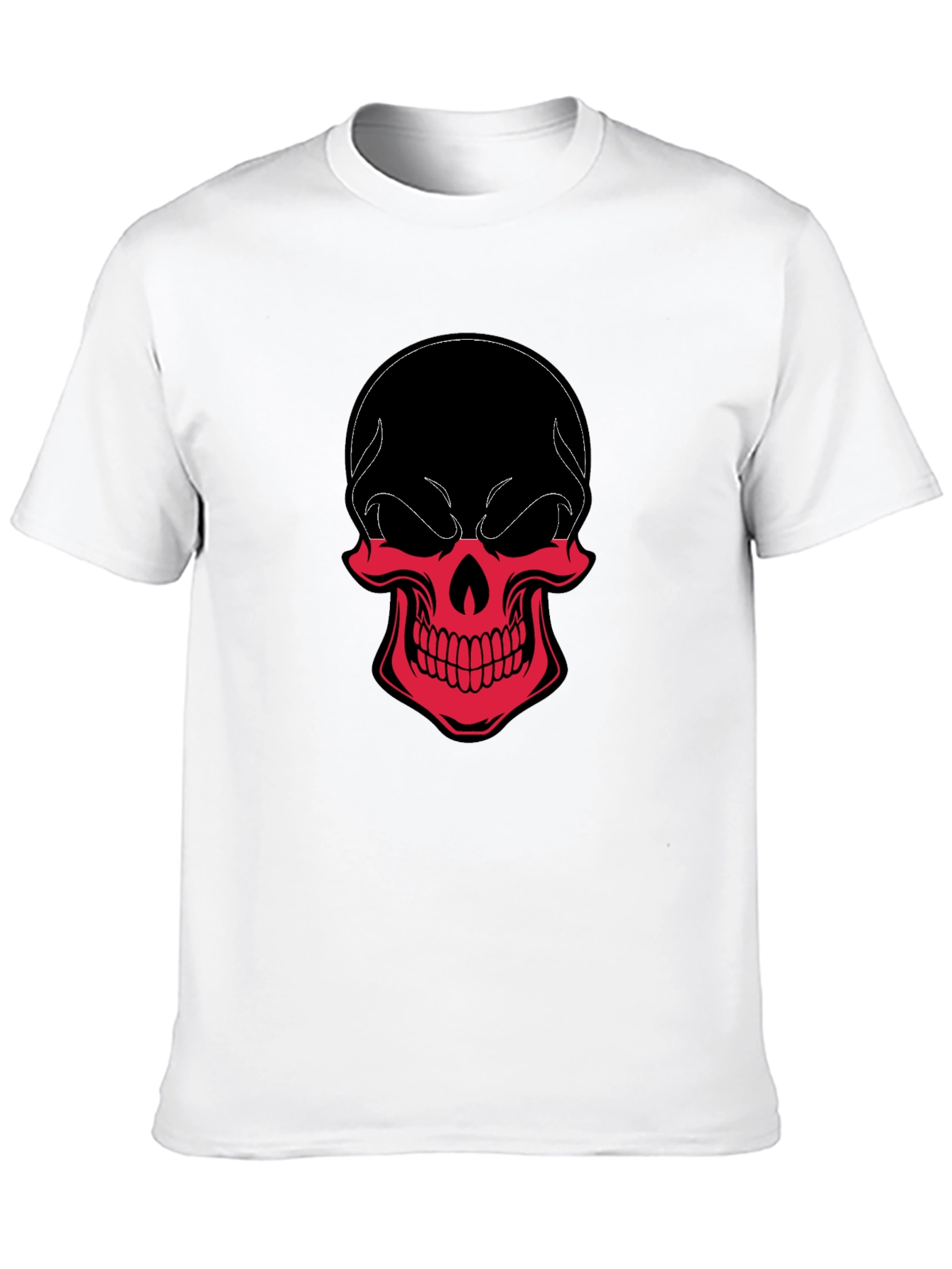 Skull Graphic Tee - Black & Red