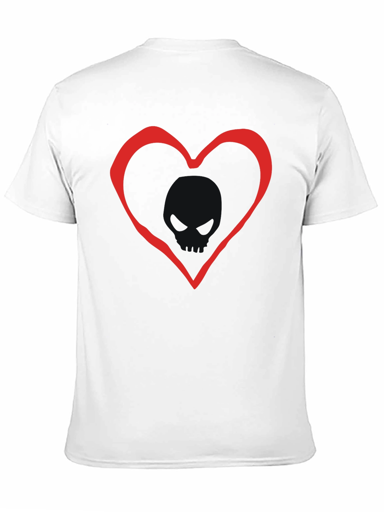 Black T-Shirt with Red Heart Outline