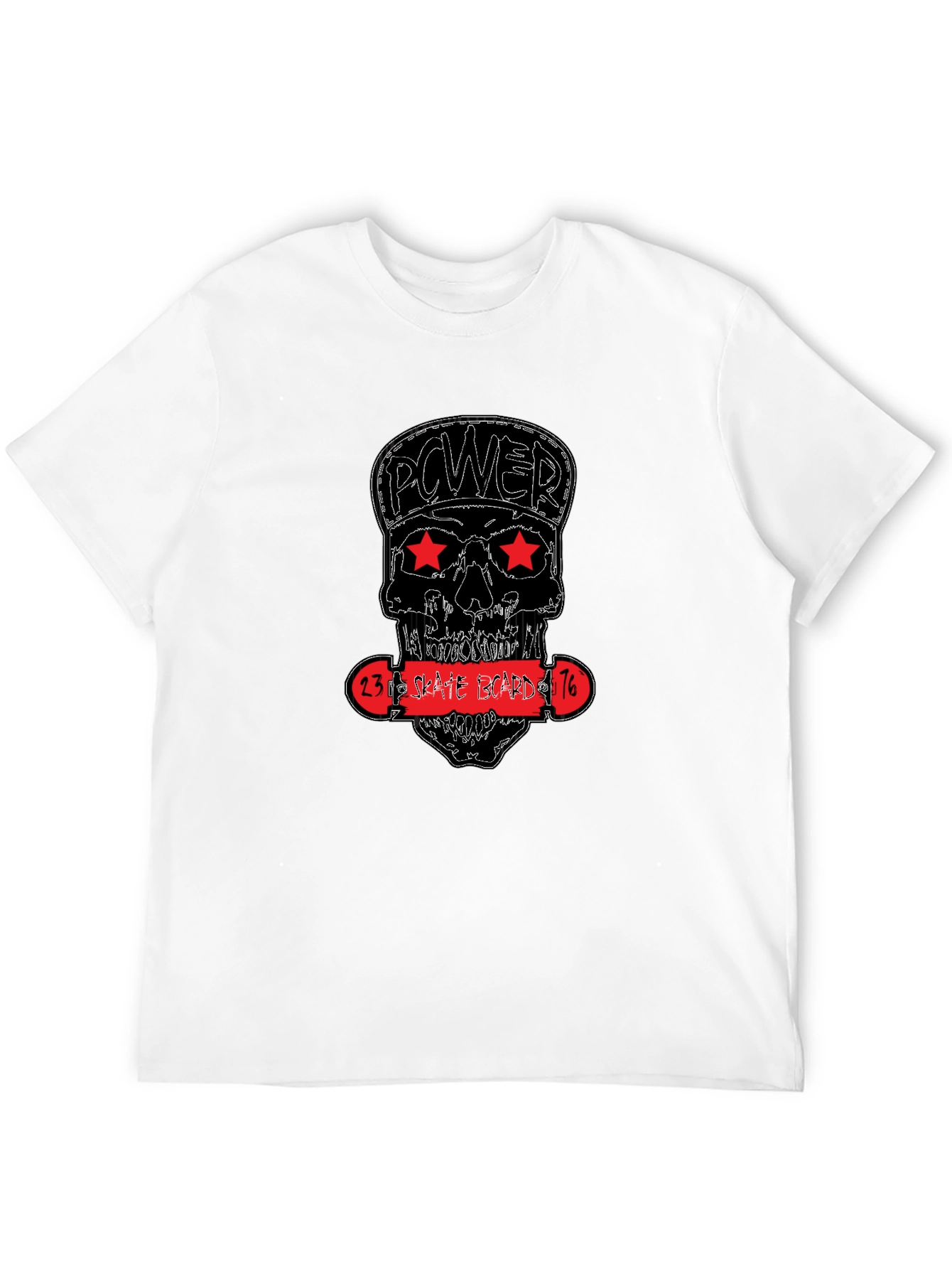 Power Skate Board Skull T-Shirt