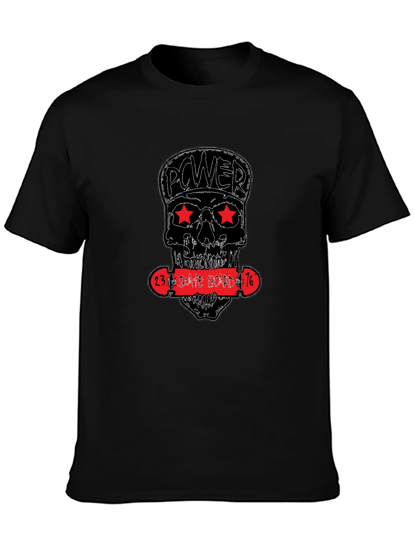 Power Skate Board Skull T-Shirt