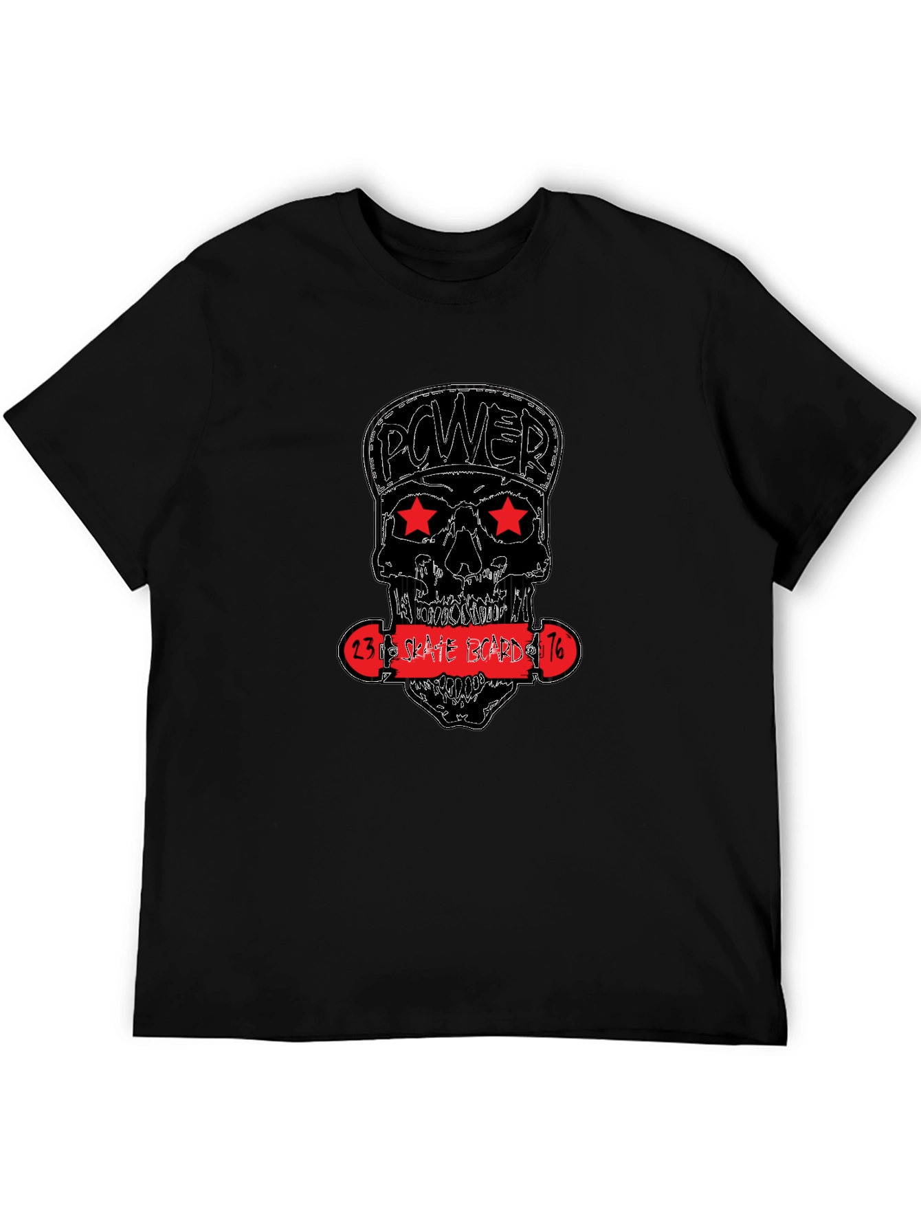 Power Skate Board Skull T-Shirt
