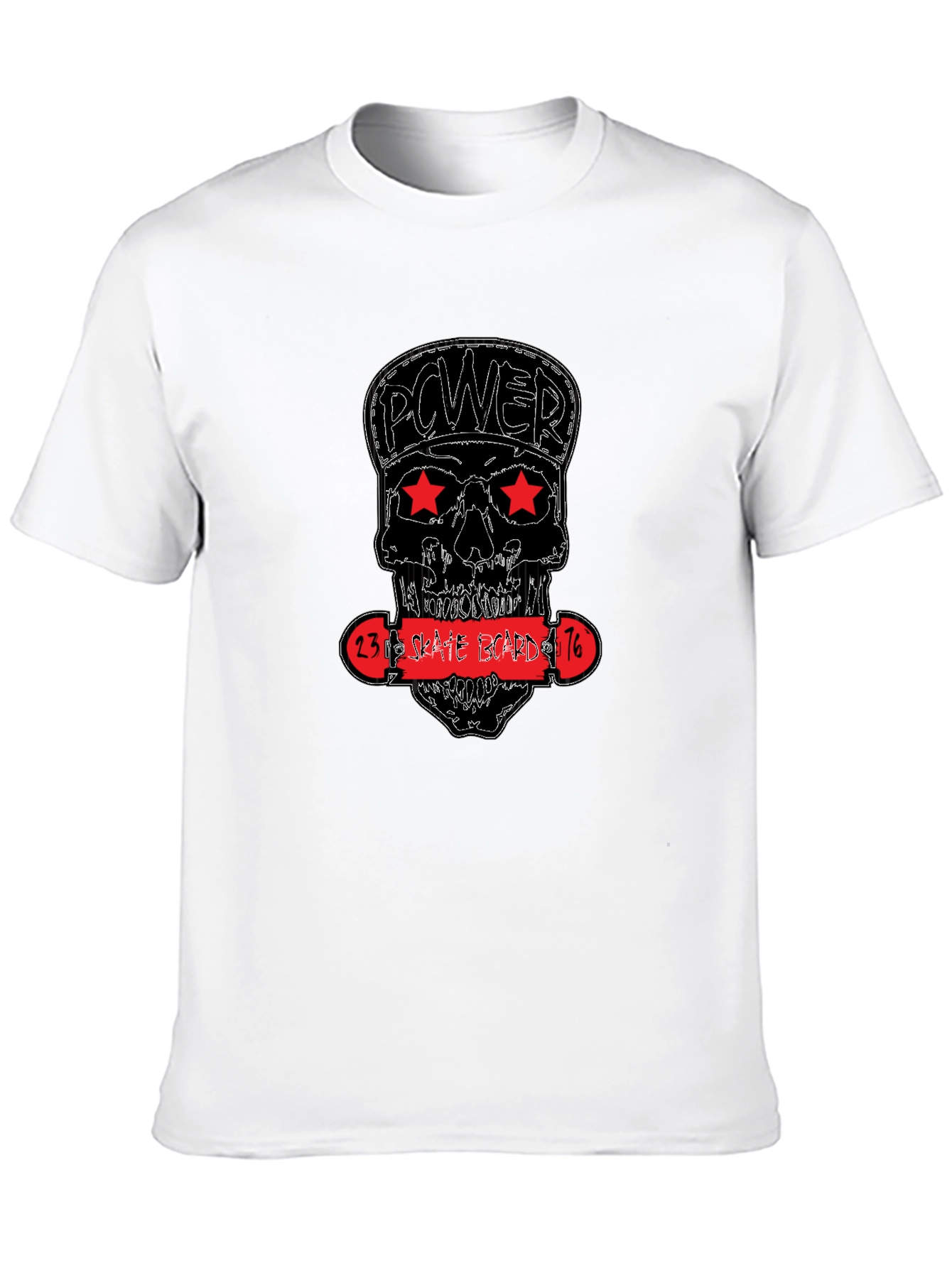 Power Skate Board Skull T-Shirt