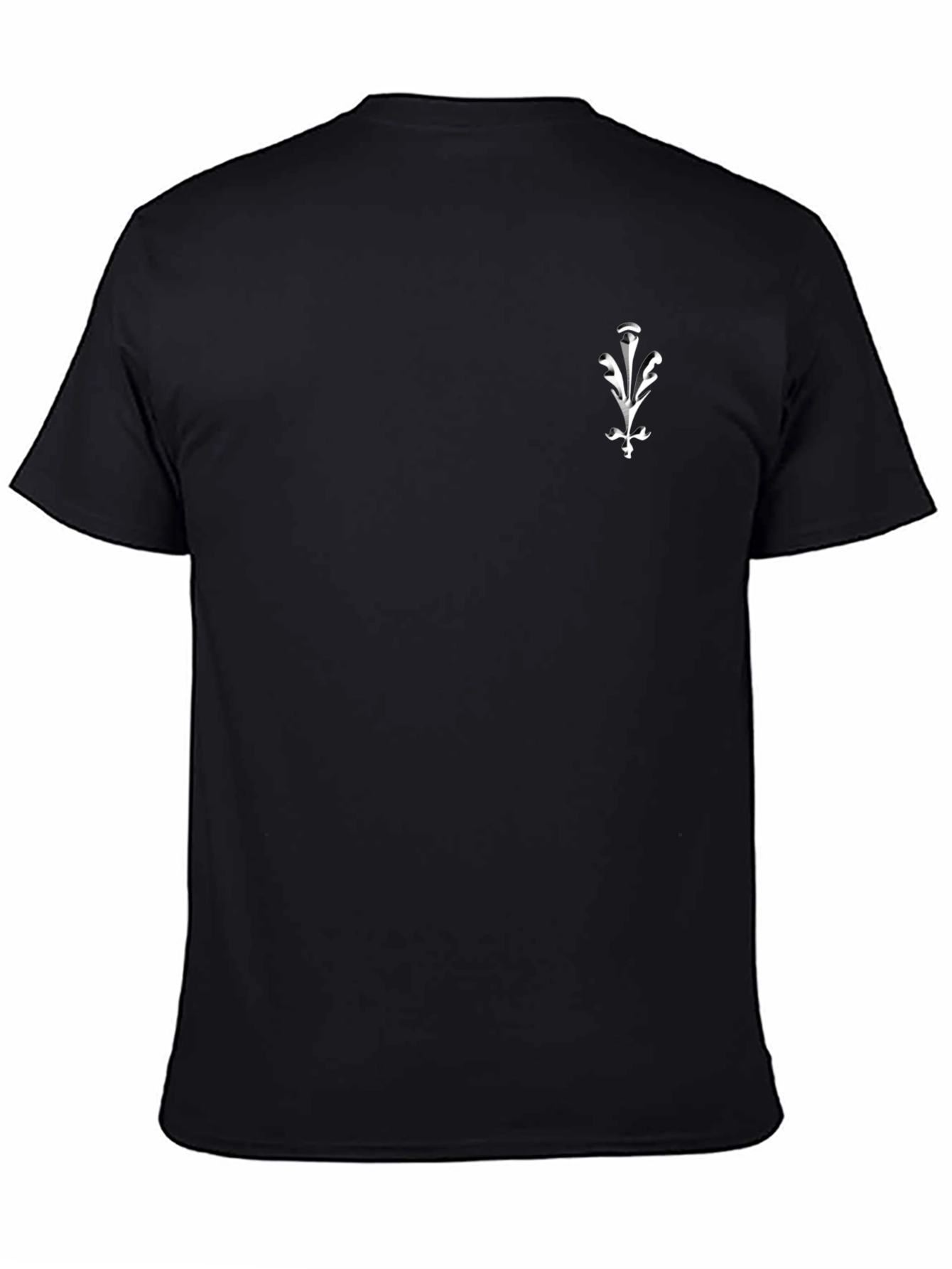 Mens Black Graphic Tee - Elegant Crest Design