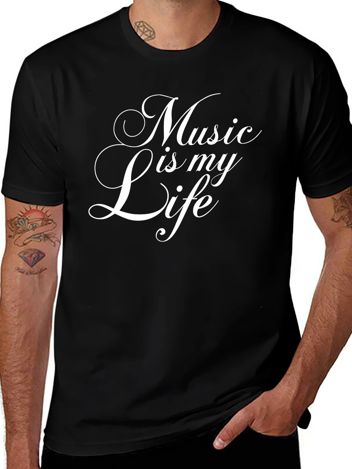 Music is my Life Black T-Shirt