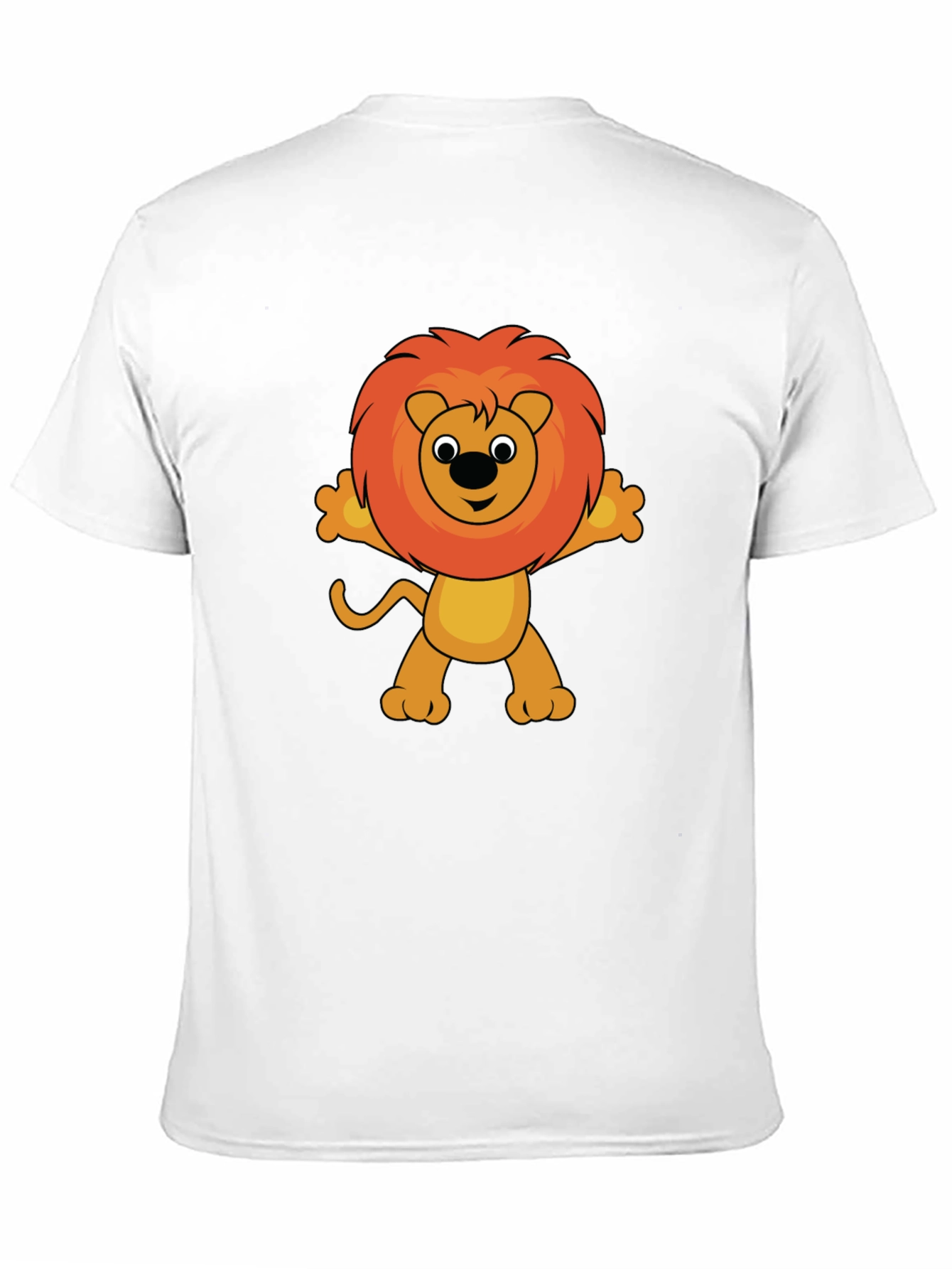 Cute Cartoon Lion Graphic T-Shirt - Black