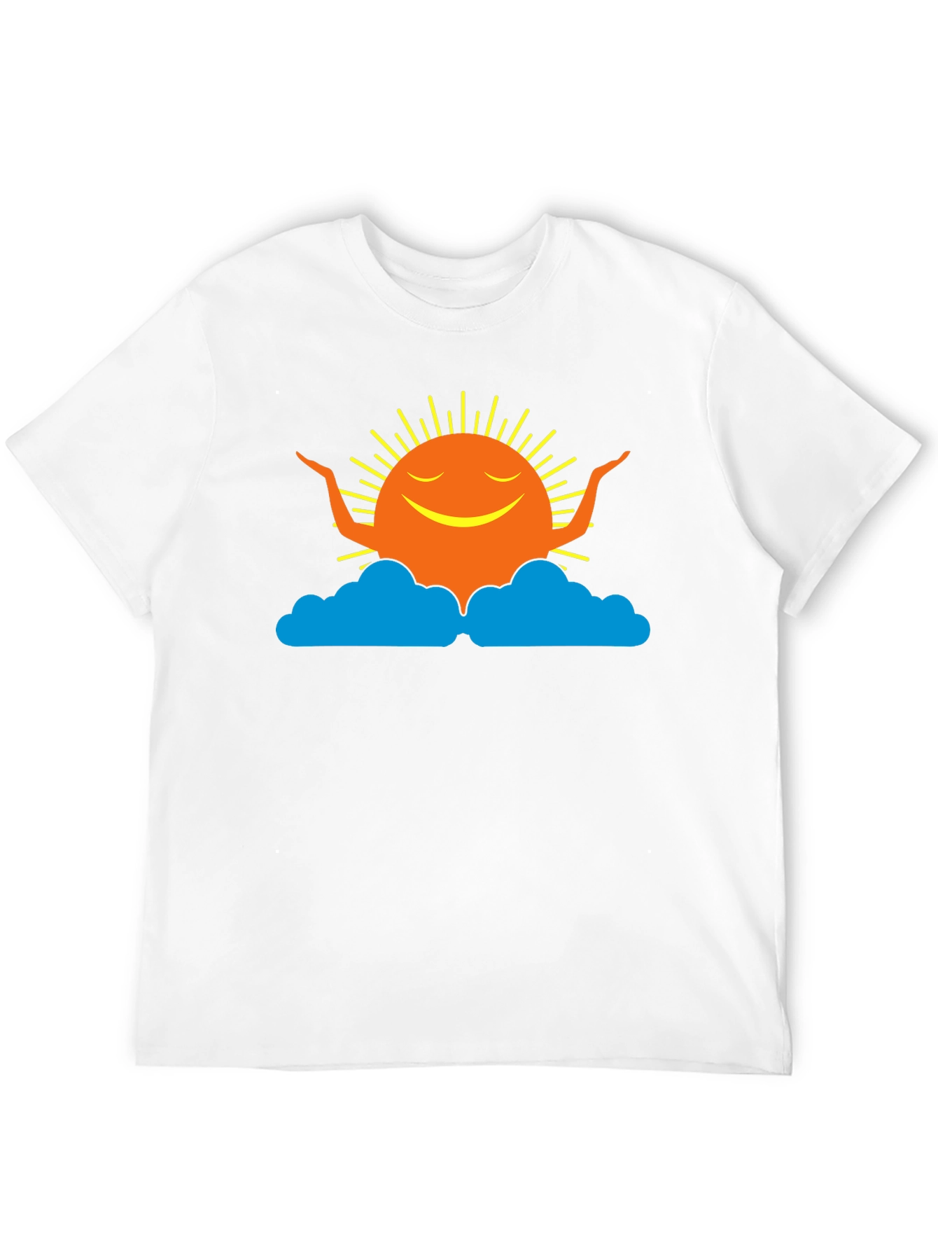 Smiling Sun Cloud Black T-Shirt