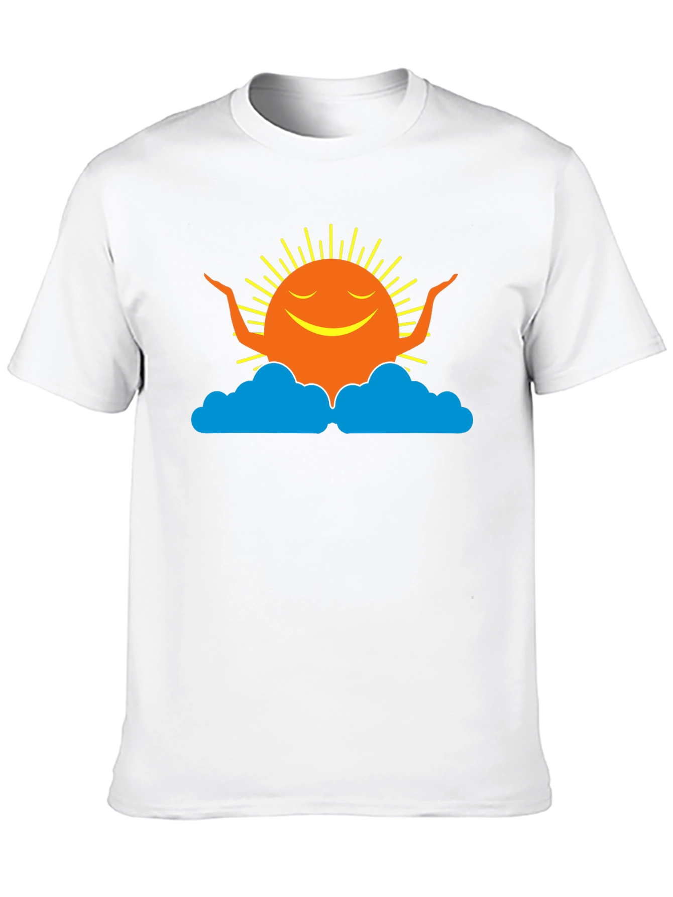 Smiling Sun Cloud Black T-Shirt