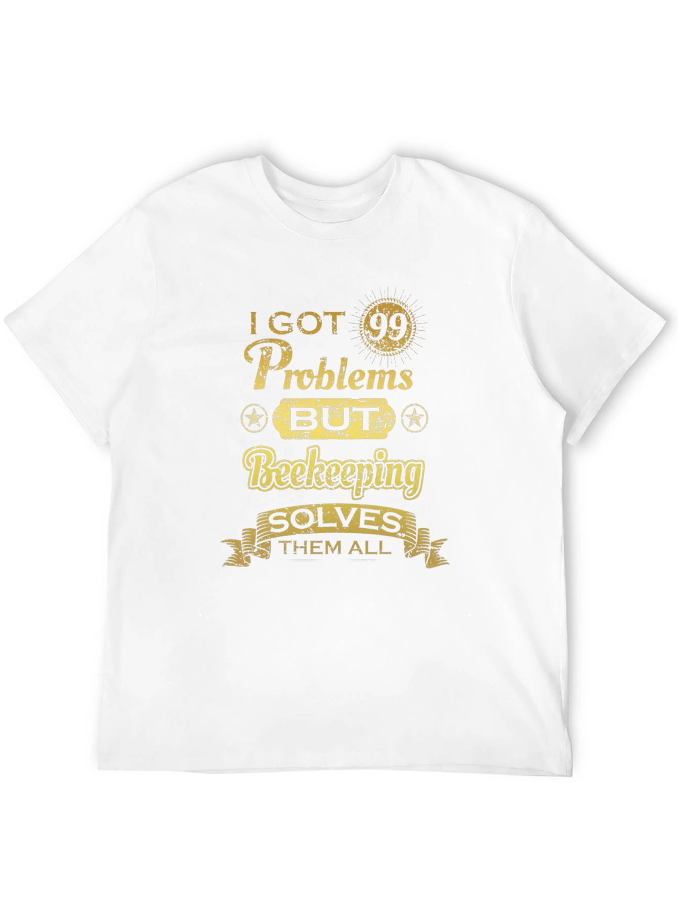 Beekeeping Solves All T-Shirt - Mens Black Tee