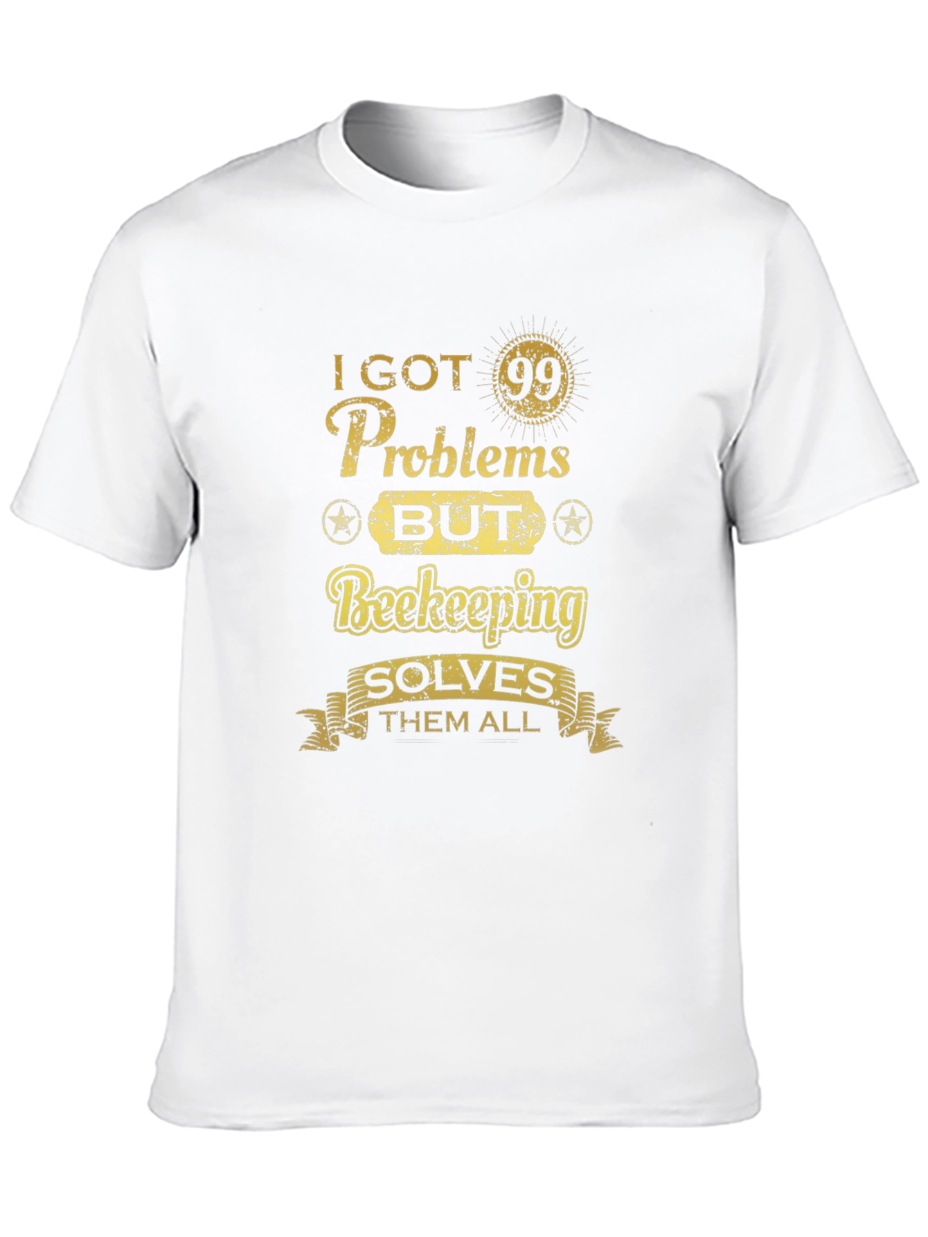 Beekeeping Solves All T-Shirt - Mens Black Tee