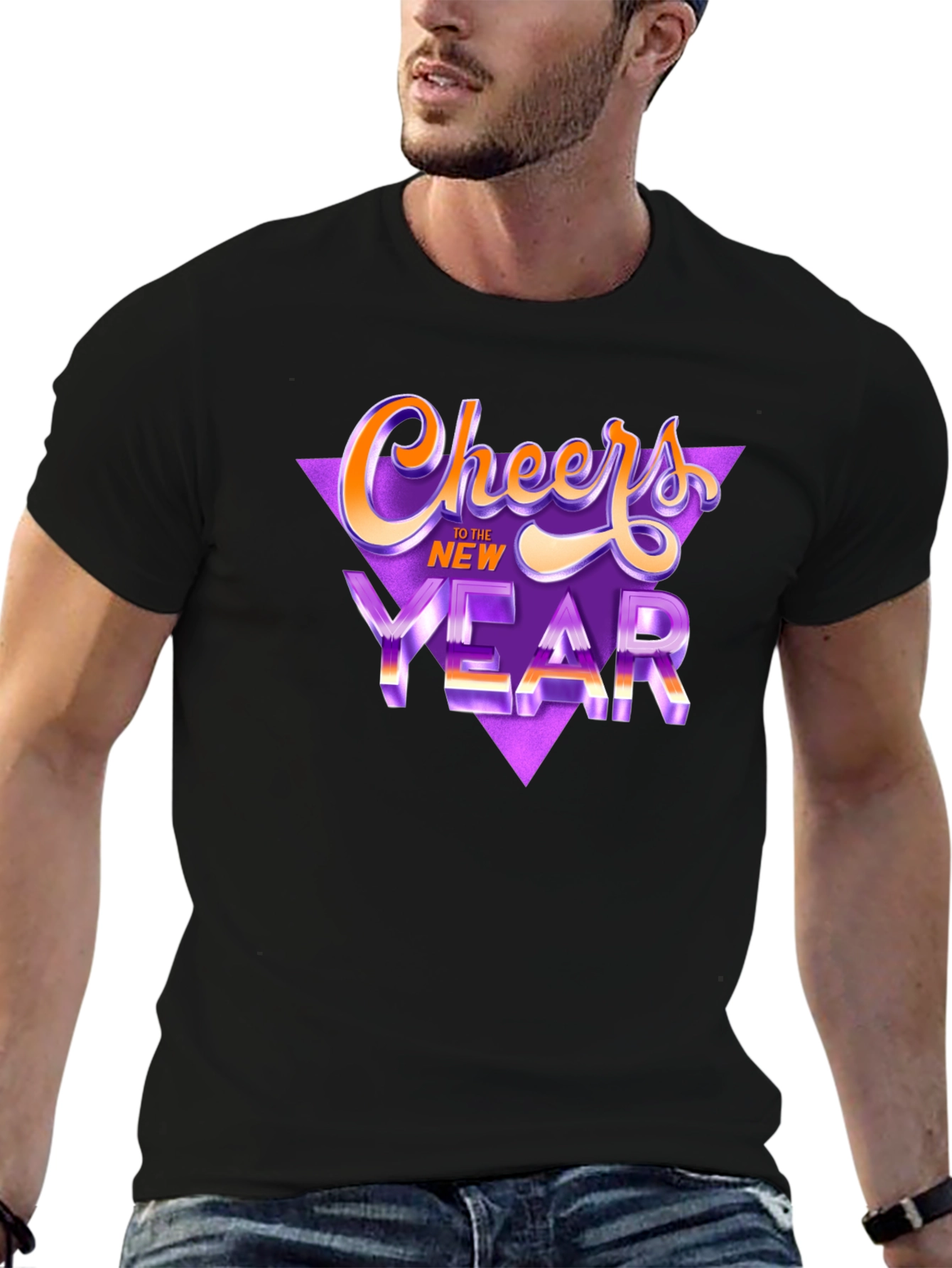 Cheers to the New Year Black T-Shirt
