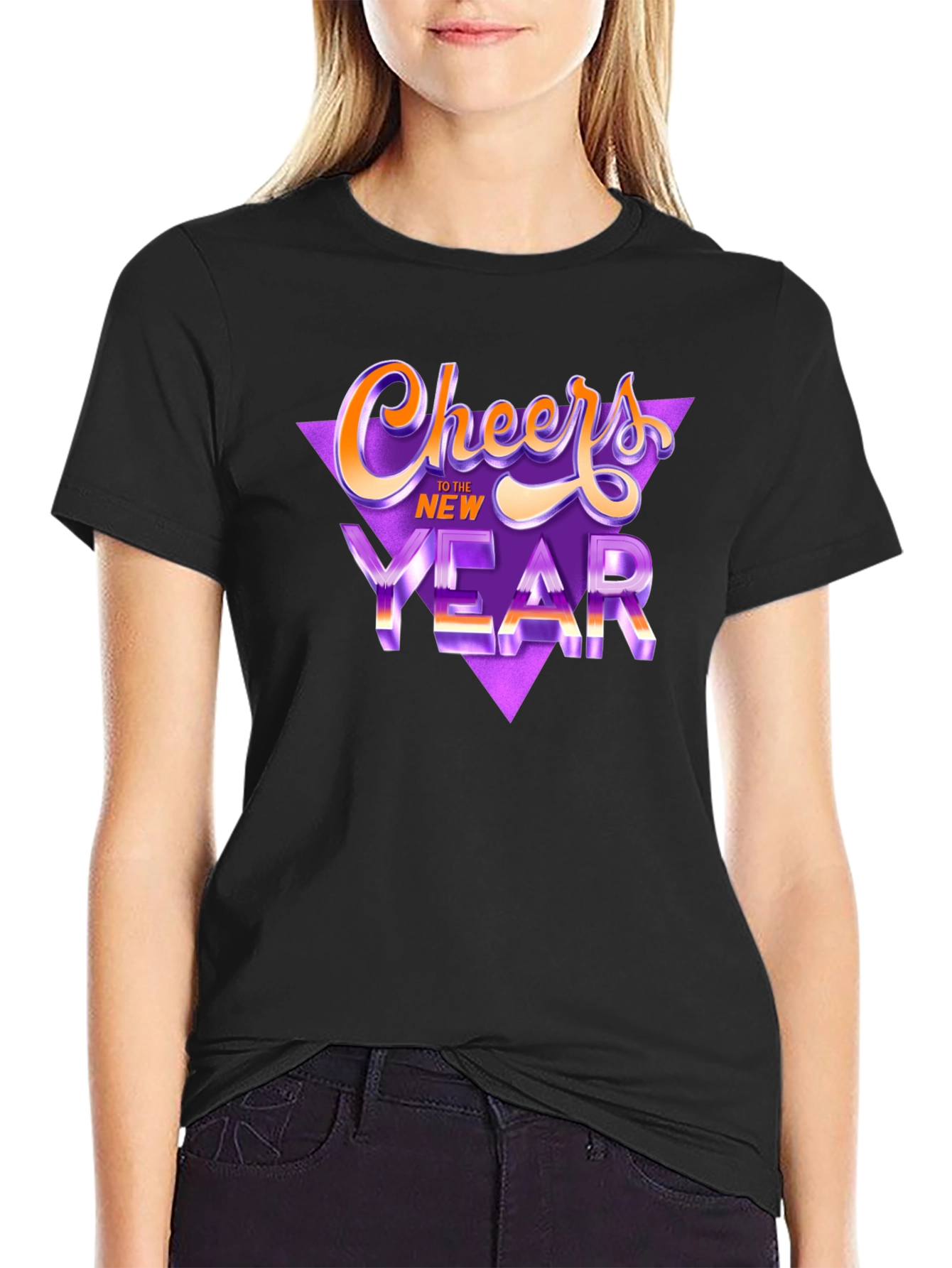 Cheers to the New Year Black T-Shirt