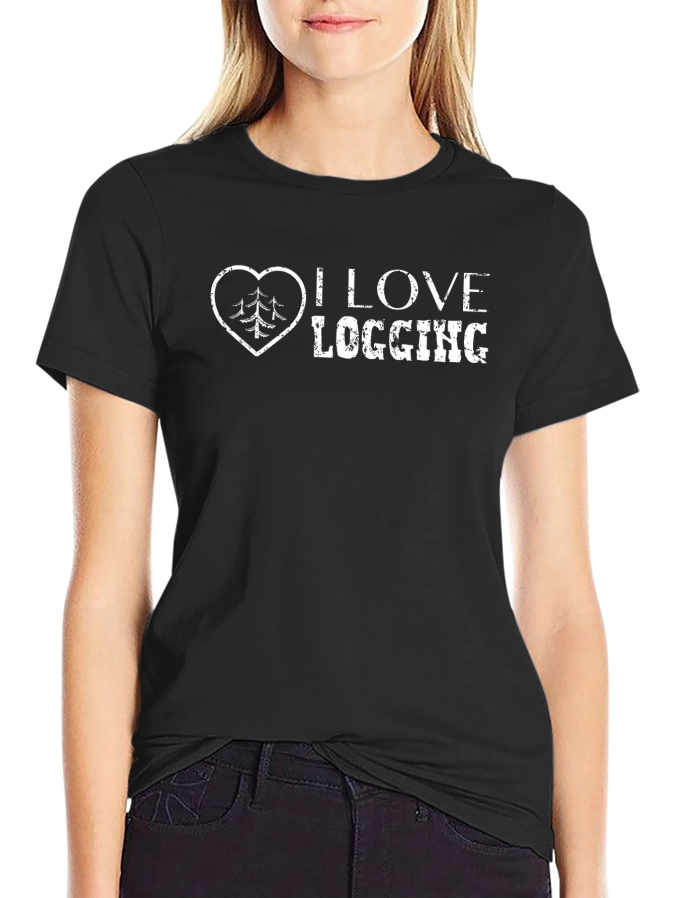 I Love Logging Black T-Shirt