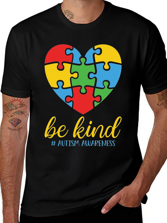Be Kind Autism Awareness Puzzle Heart T-Shirt