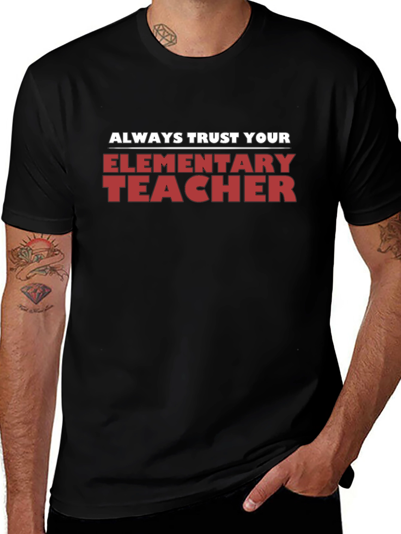 Trust Your Elementary Teacher Black T-Shirt