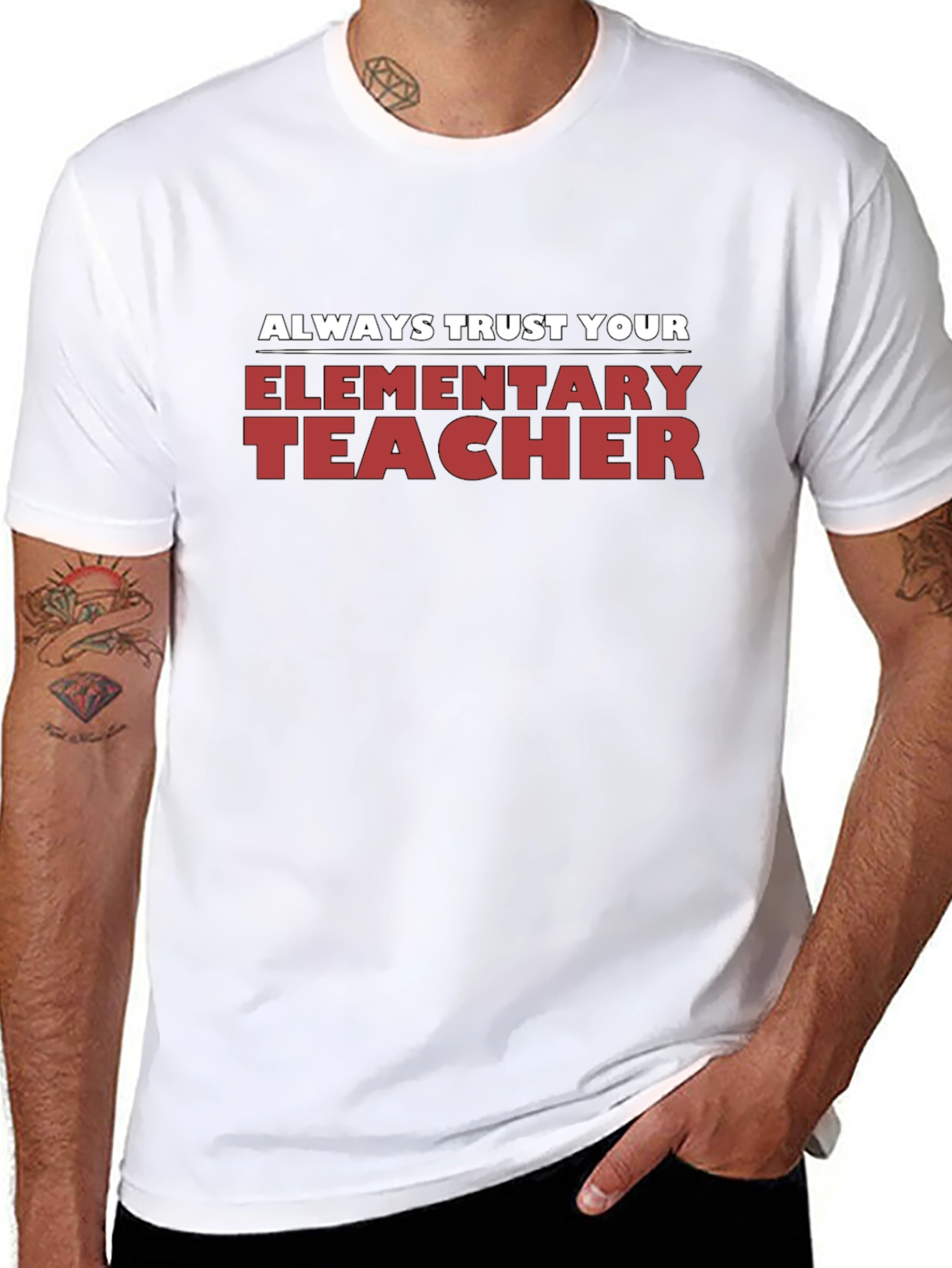 Trust Your Elementary Teacher Black T-Shirt
