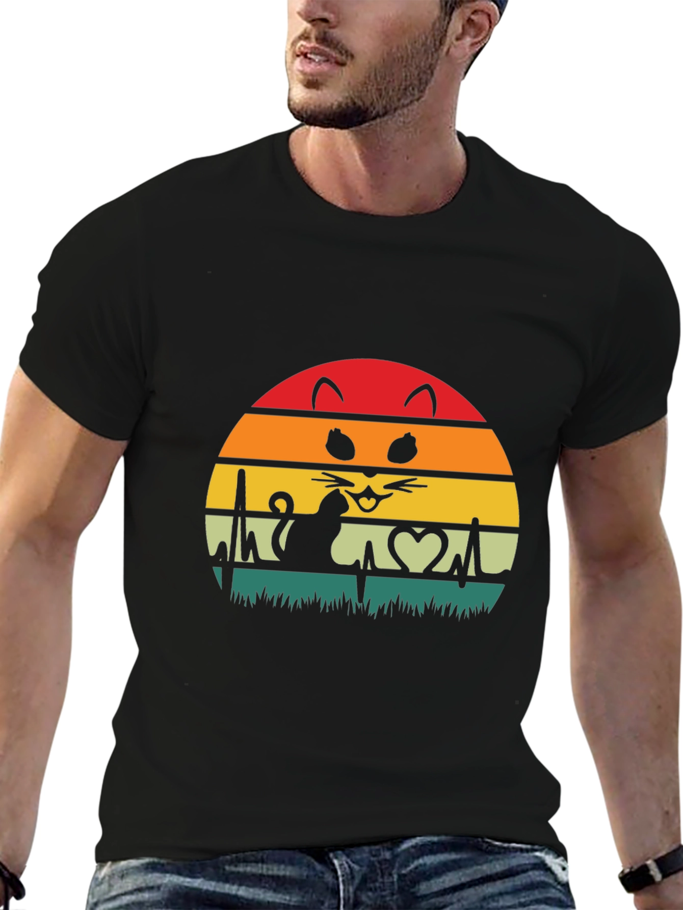 Cat Lover Heartbeat T-Shirt - Unisex Graphic Tee