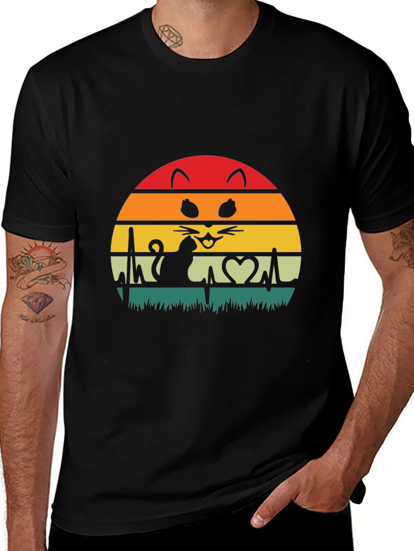 Cat Lover Heartbeat T-Shirt - Unisex Graphic Tee