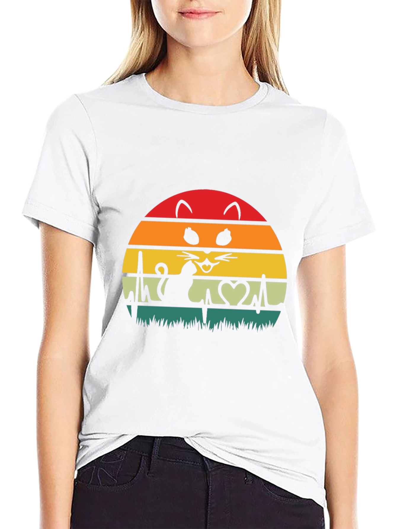 Cat Lover Heartbeat T-Shirt - Unisex Graphic Tee