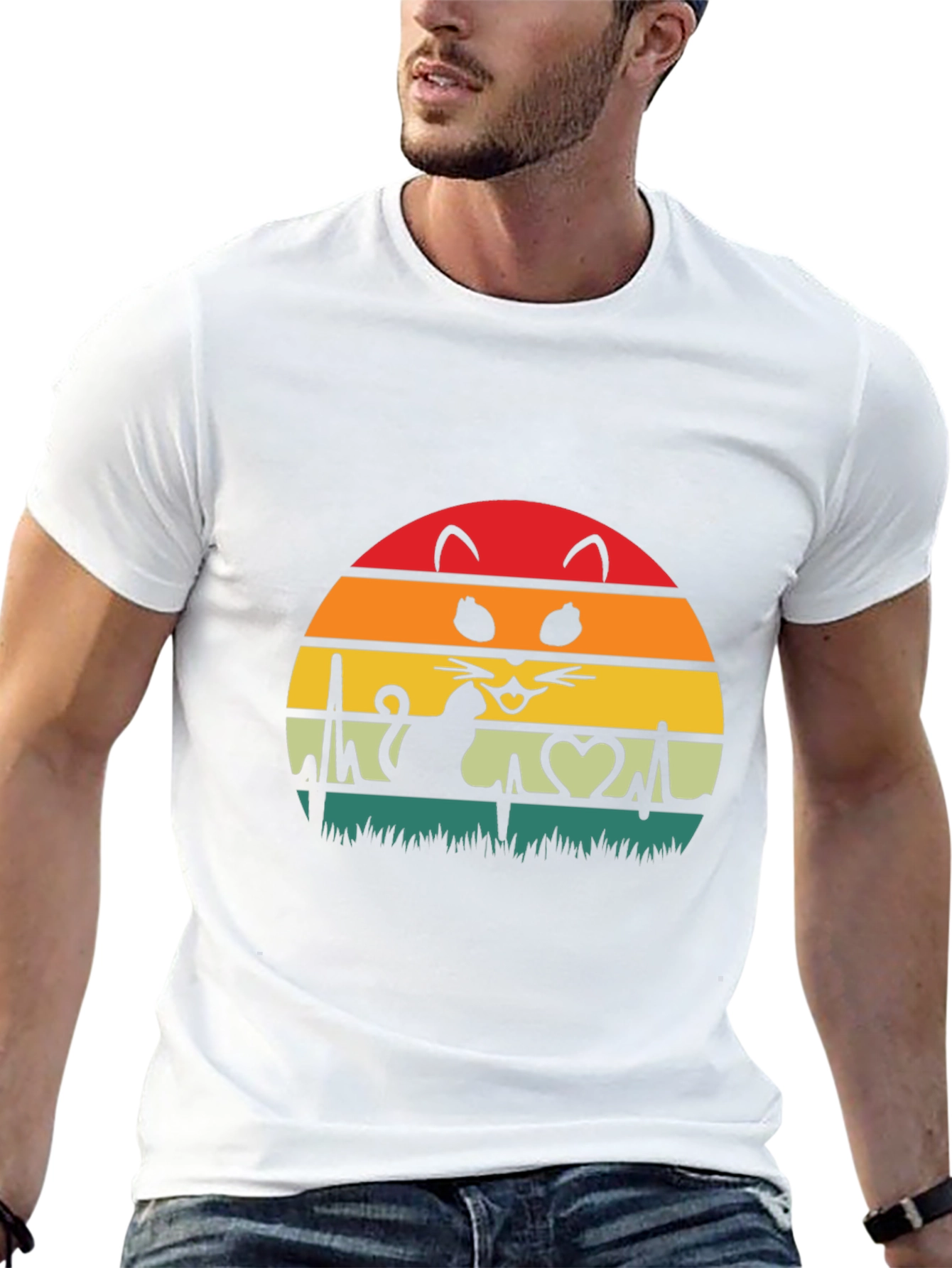 Cat Lover Heartbeat T-Shirt - Unisex Graphic Tee