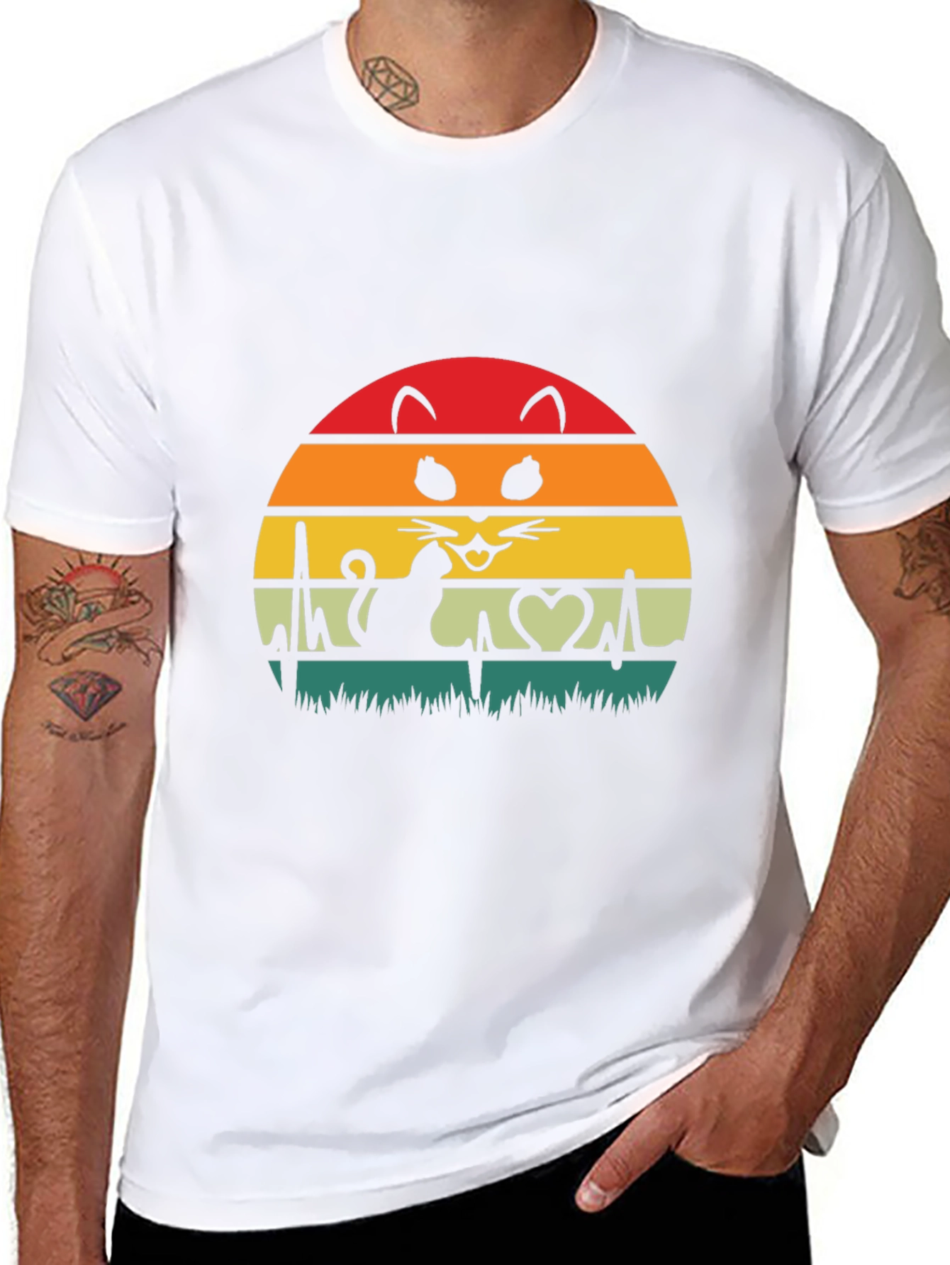 Cat Lover Heartbeat T-Shirt - Unisex Graphic Tee