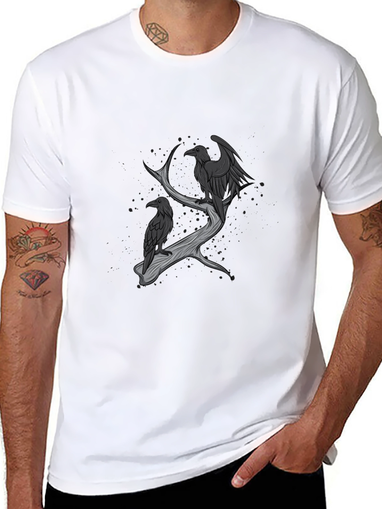 Raven Branch Graphic Tee - Dark Style
