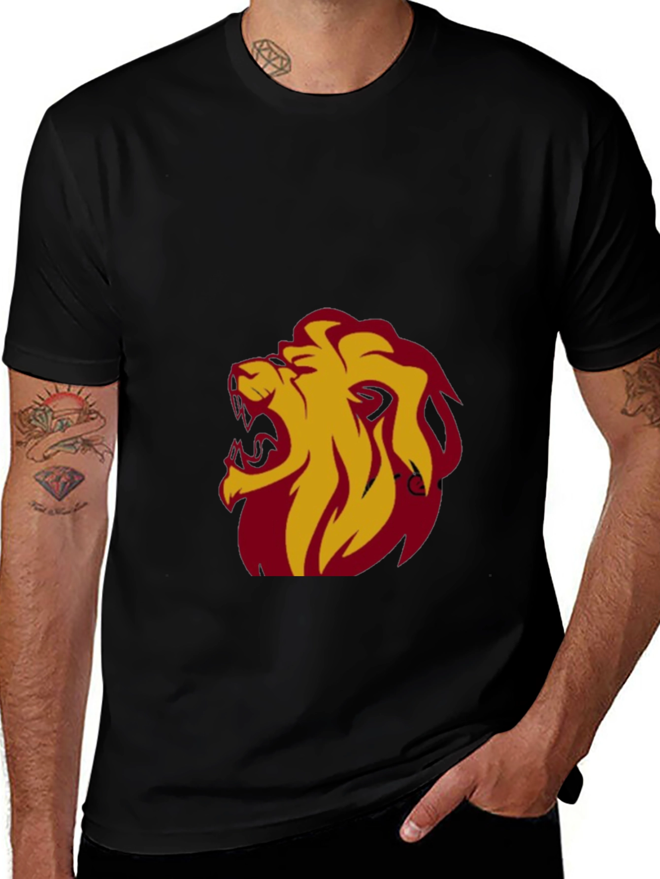 Roaring Lion Graphic Tee - Bold Black T-Shirt