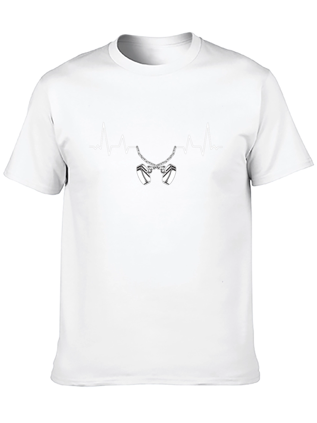 Heartbeat Handcuffs Black T-Shirt