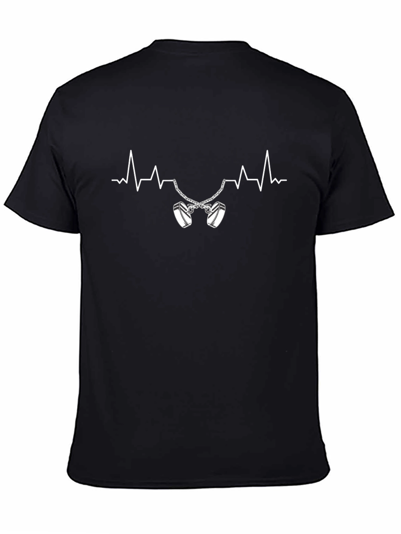 Heartbeat Handcuffs Black T-Shirt