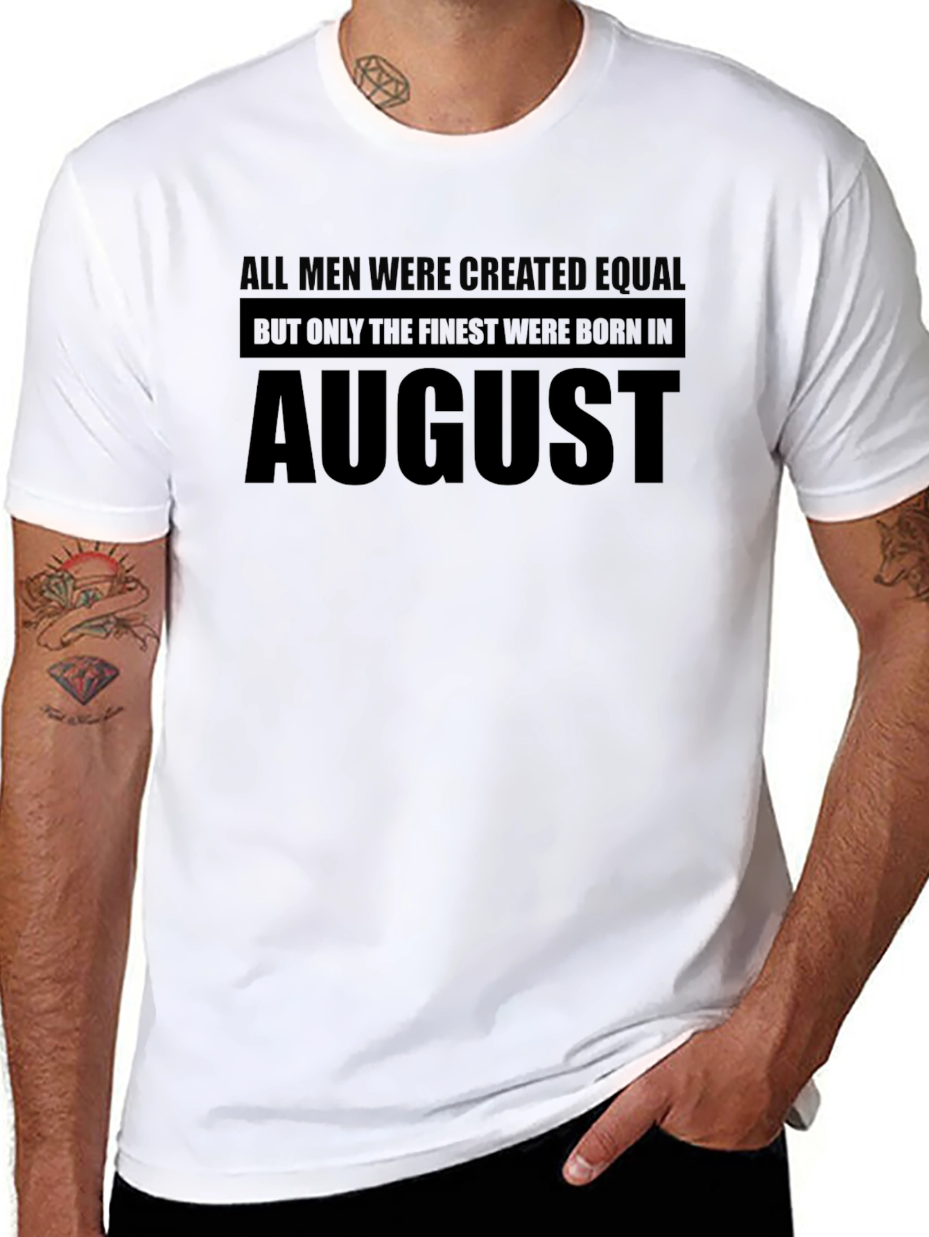 Finest Born in August Black T-Shirt