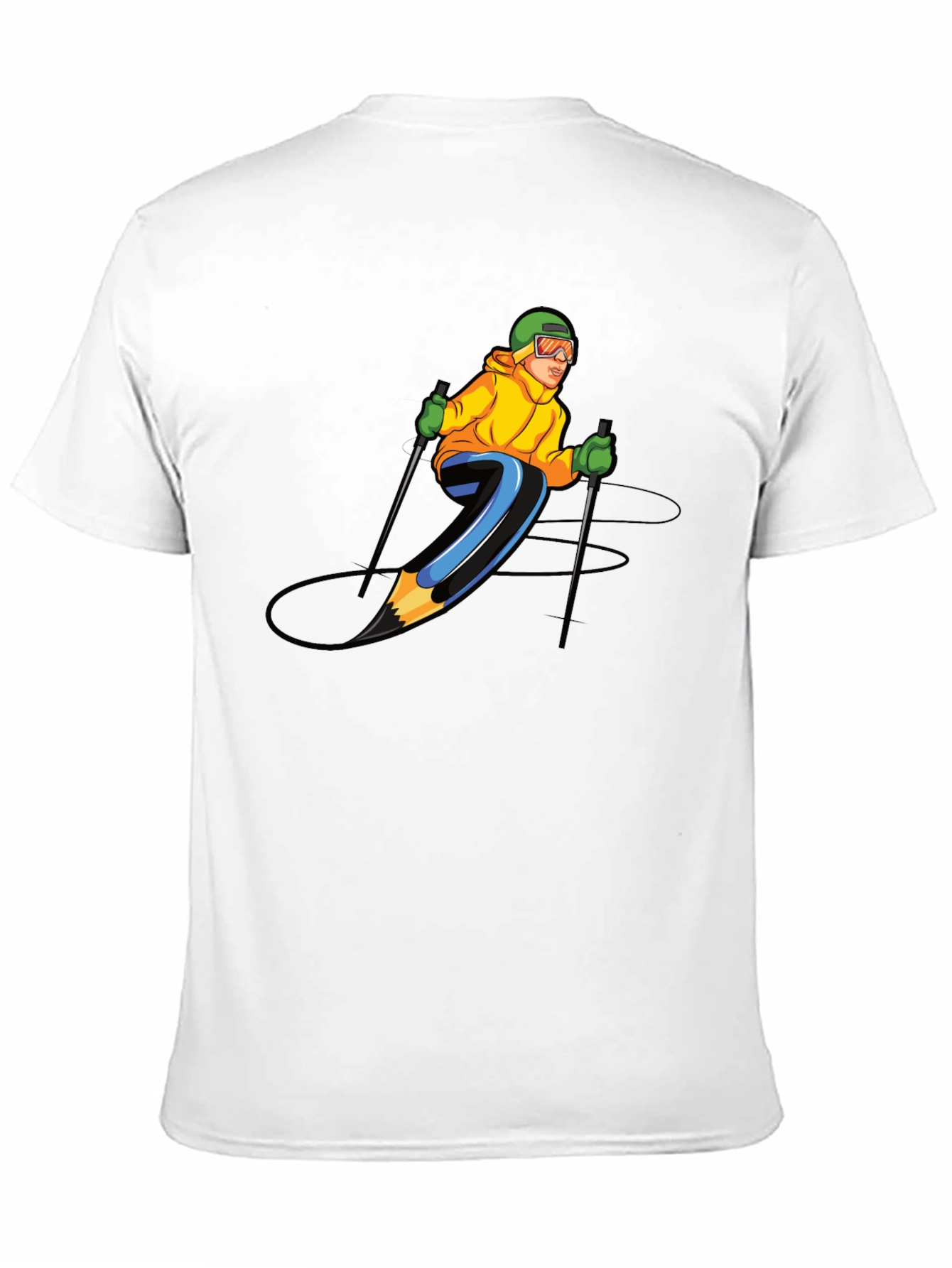 Skiing Pencil Graphic T-Shirt