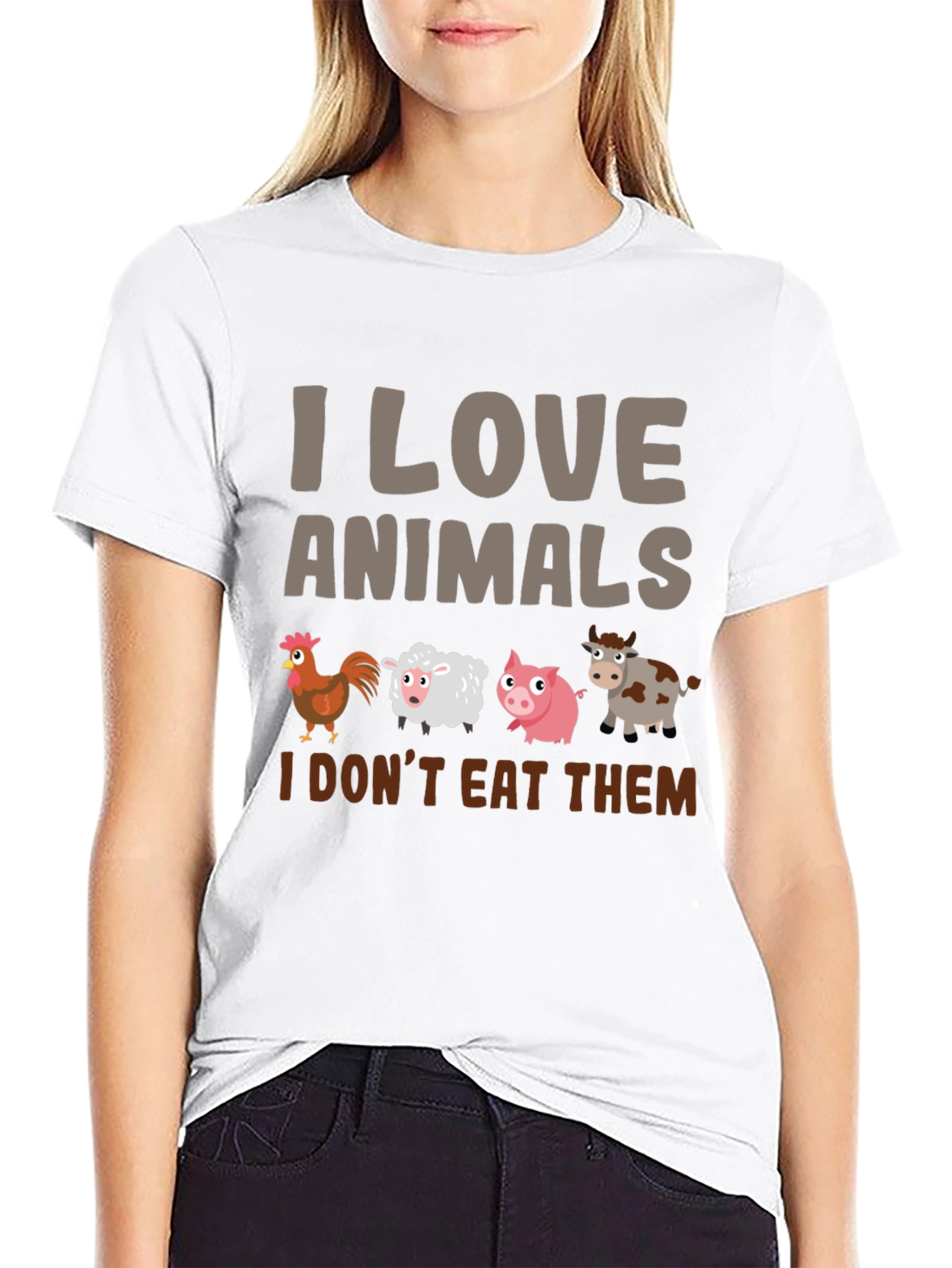 I Love Animals T-Shirt - Vegan Statement Tee