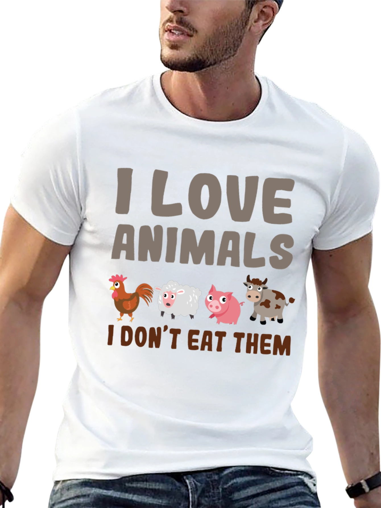 I Love Animals T-Shirt - Vegan Statement Tee